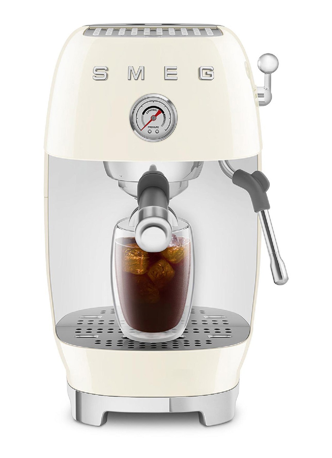 SMEG 50's Style handmatige espressomachine ECF03 - detail beige