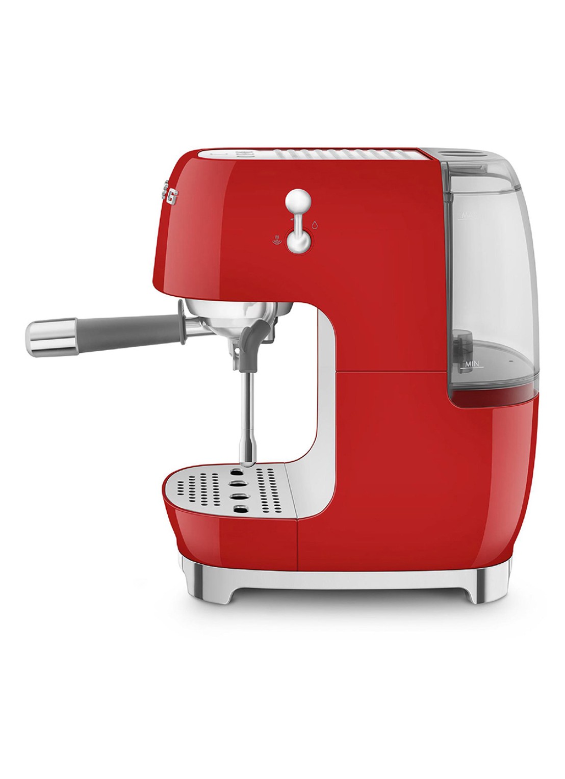 SMEG 50's Style handmatige espressomachine ECF03 - achterkant rood