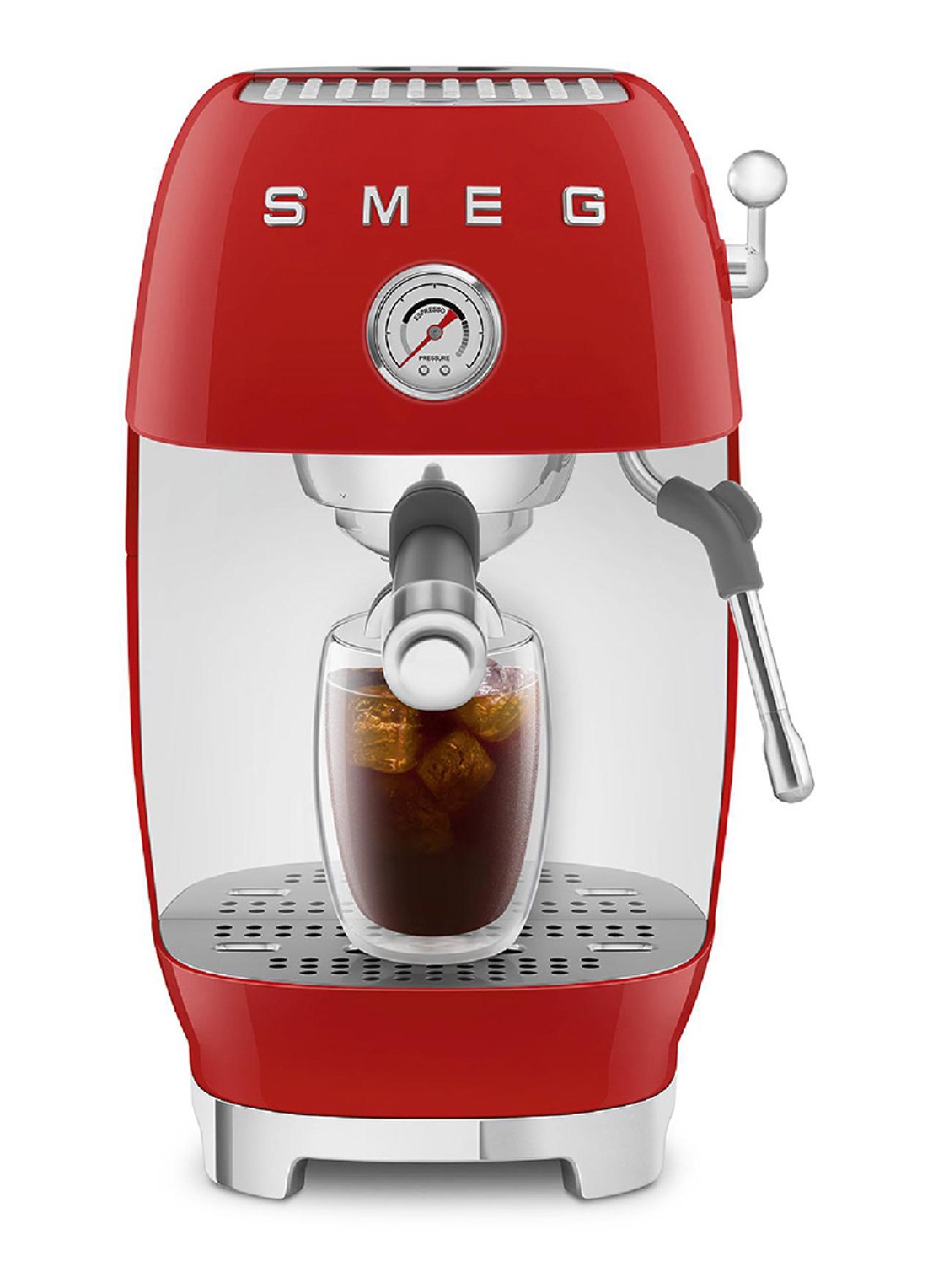 SMEG 50's Style handmatige espressomachine ECF03 - detail 2 rood