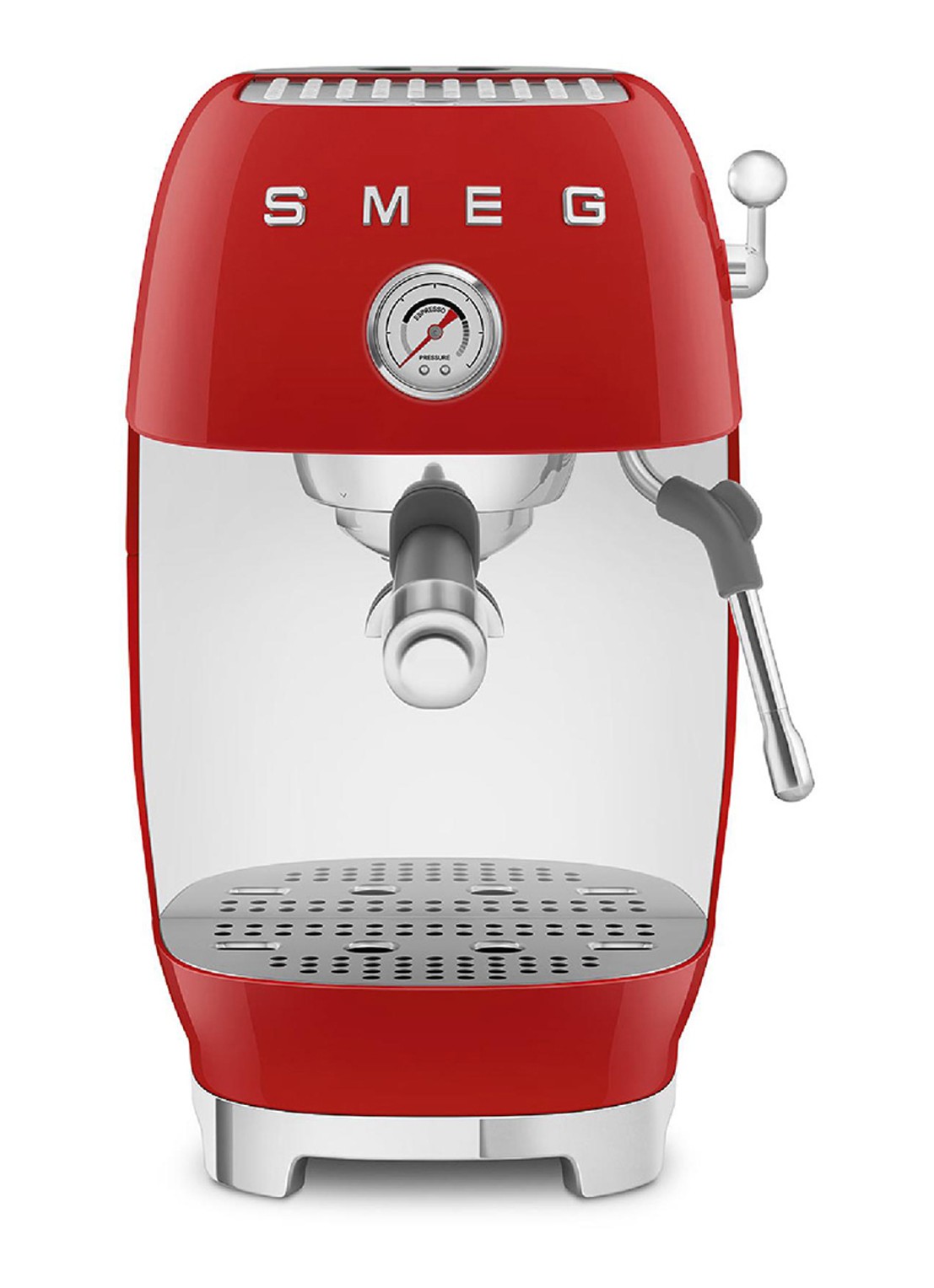 SMEG 50's Style handmatige espressomachine ECF03 - voorkant 3 rood