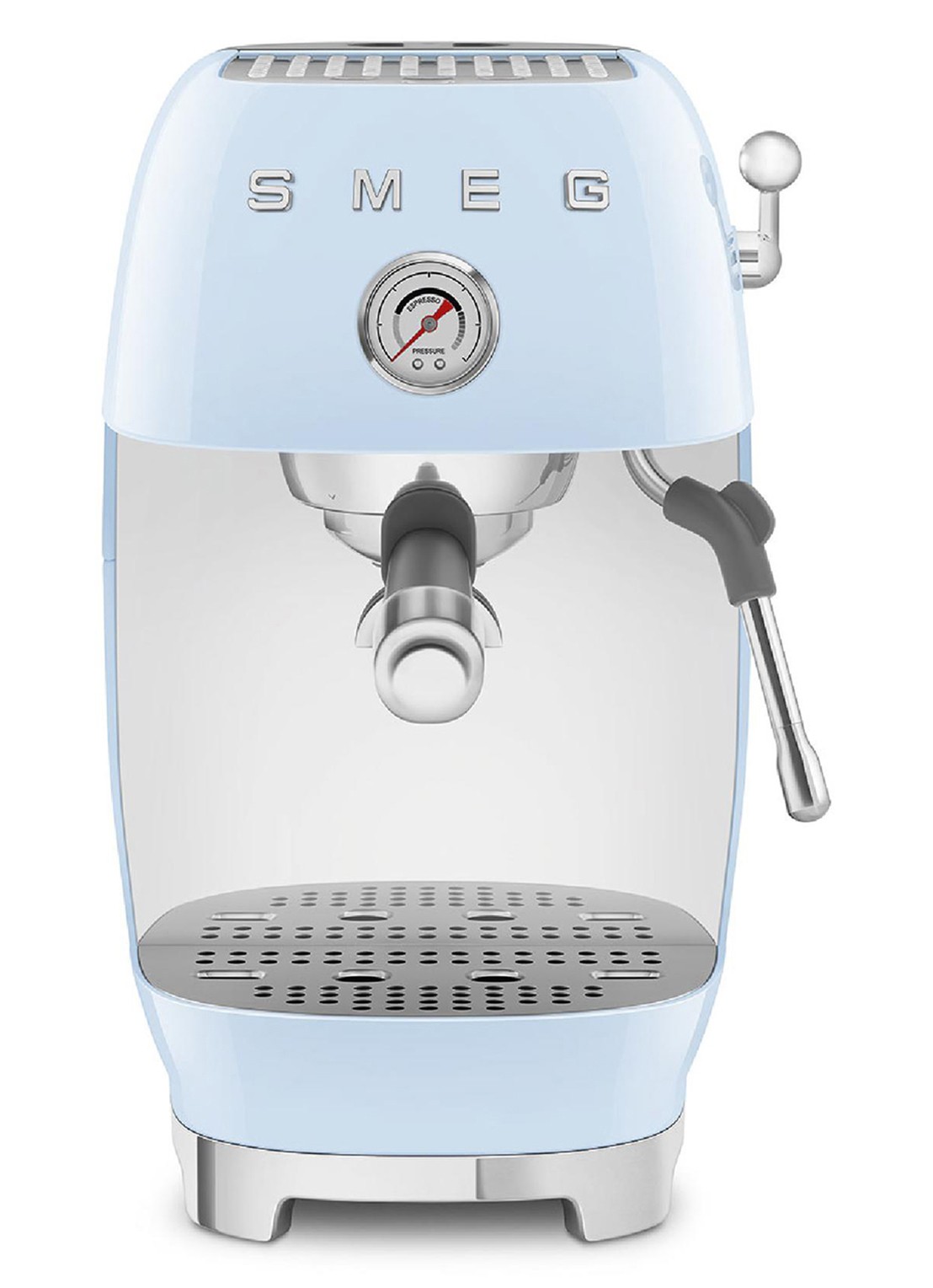 SMEG 50's Style handmatige espressomachine ECF03 - voorkant 2 lichtblauw