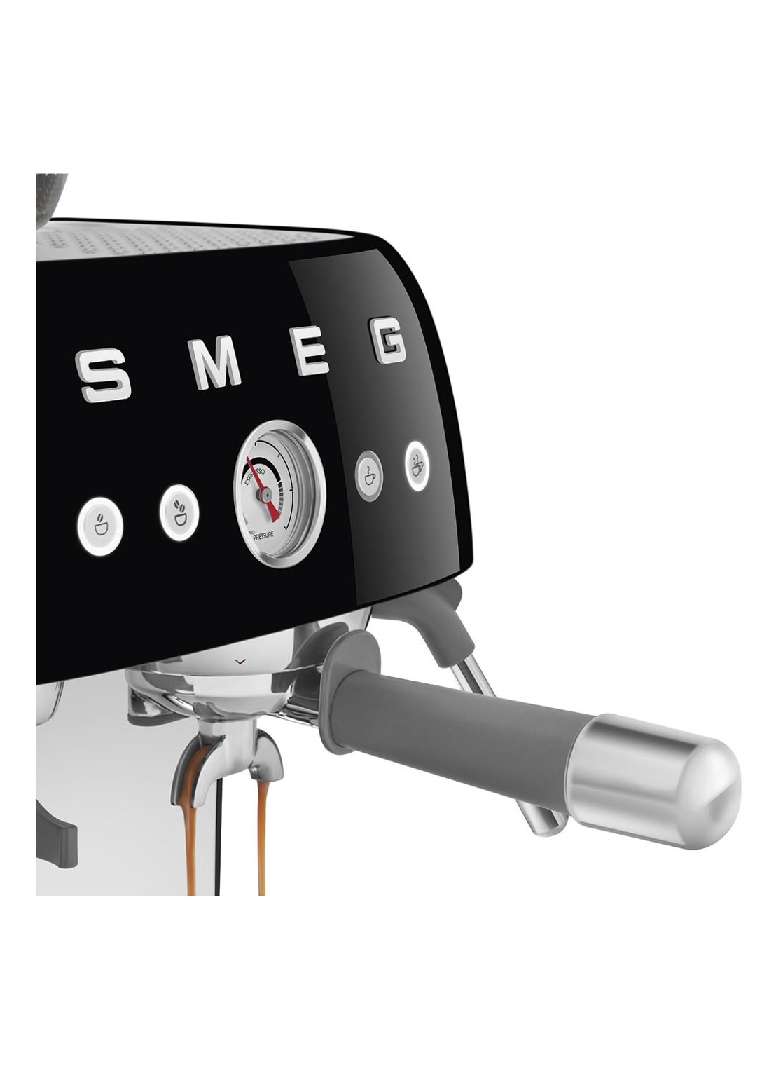 SMEG 50's Style handmatige espressomachine EGF03BLEU - detail 3 zwart