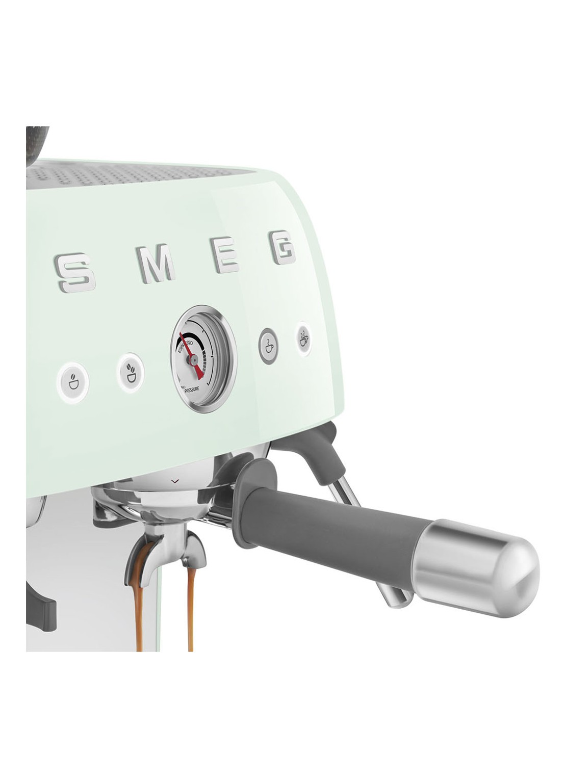 SMEG 50's Style handmatige espressomachine EGF03PGEU - detail 2 watergroen