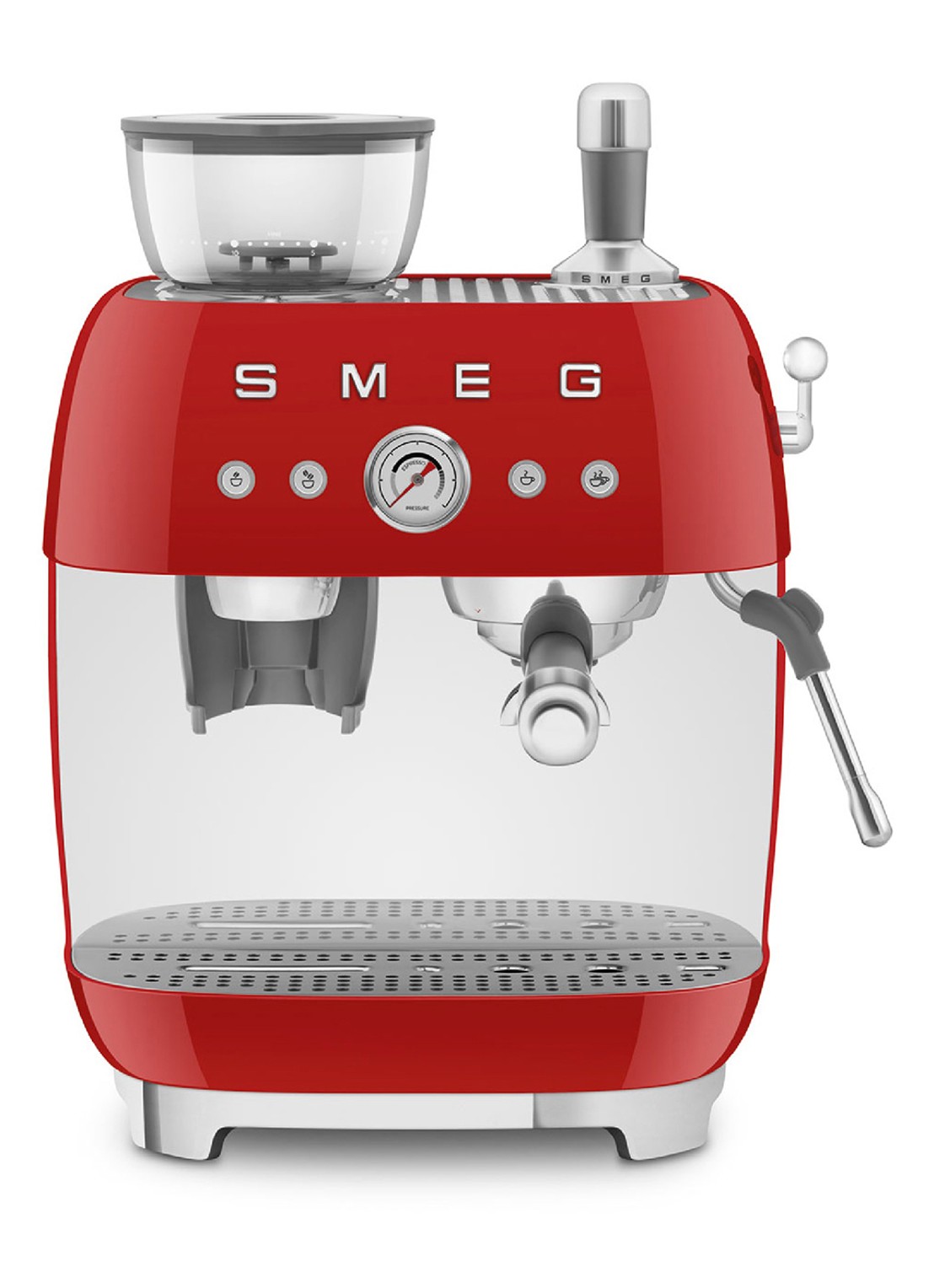 SMEG 50's Style handmatige espressomachine EGF03RDEU - voorkant rood