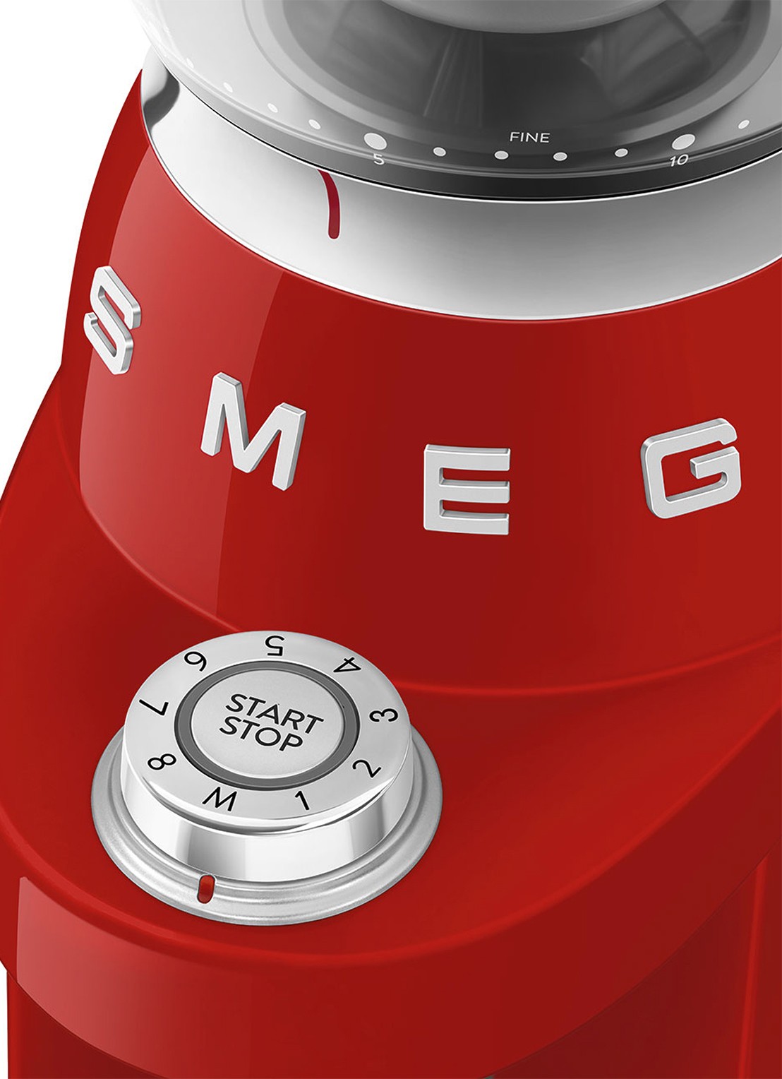 SMEG 50's Style koffiemolen CGF03 - detail 2 rood