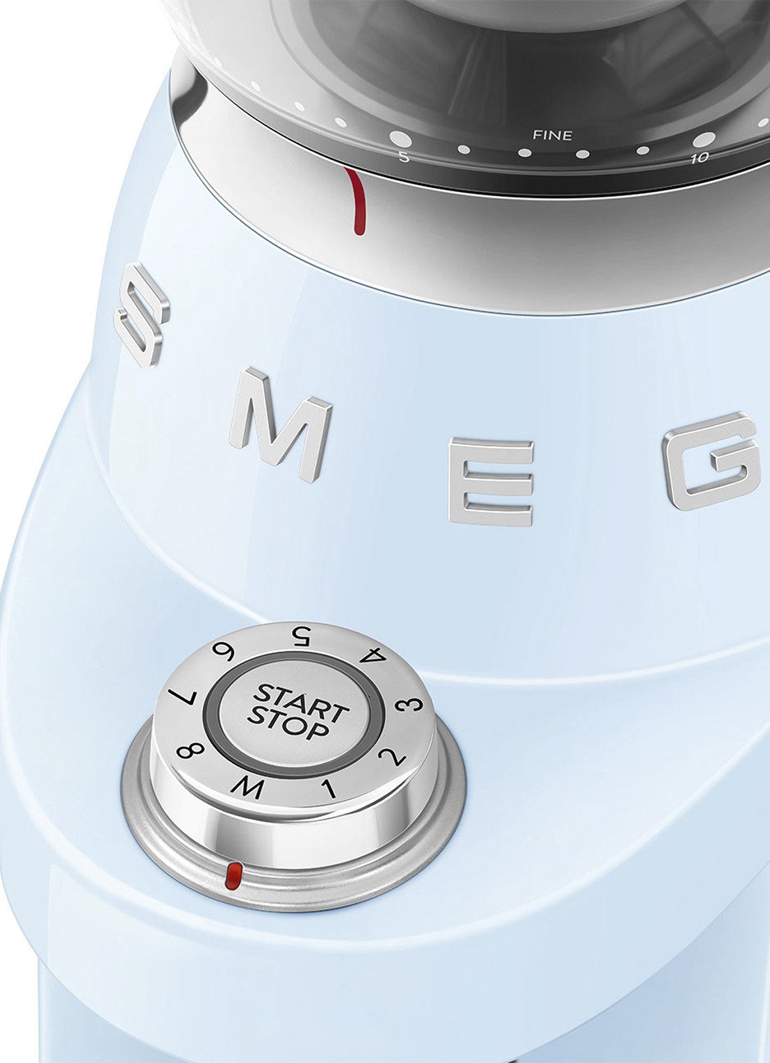 SMEG 50's Style koffiemolen CGF03 - detail lichtblauw