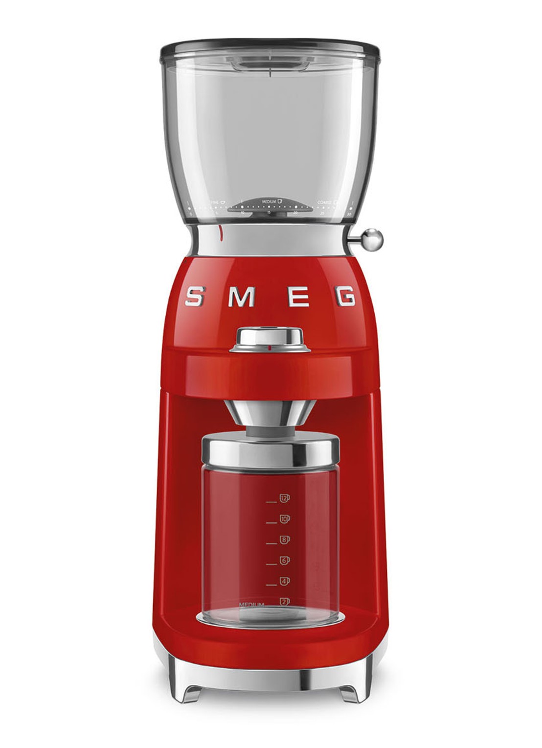 SMEG 50's Style koffiemolen CGF11RDEU - voorkant 4 rood