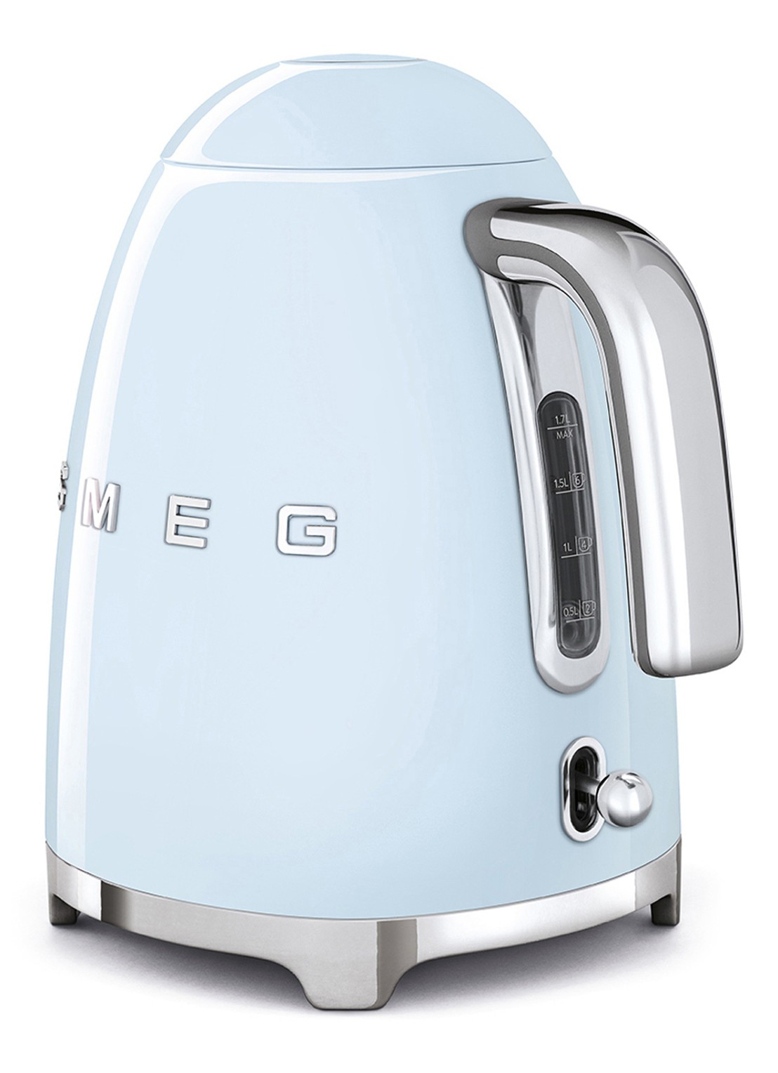 SMEG 50's Style waterkoker 1,7 liter KLF03PBEU - achterkant pastelblauw