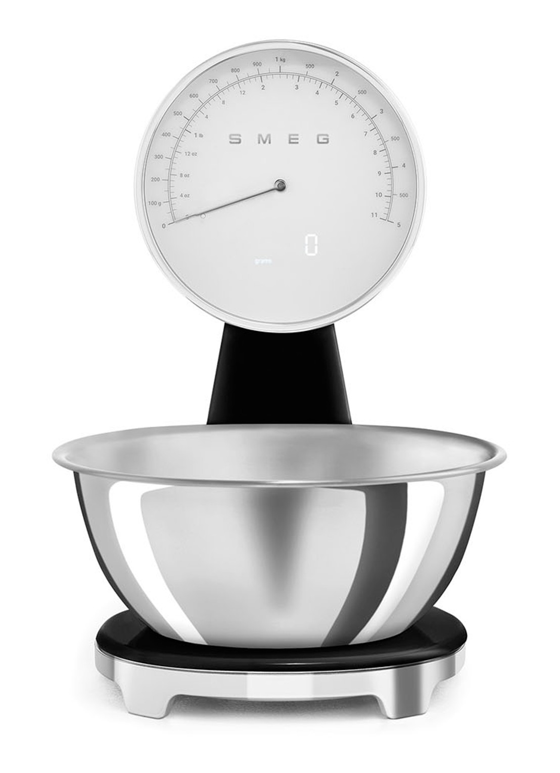 SMEG Digitale analoog keukenweegschaal - voorkant zwart