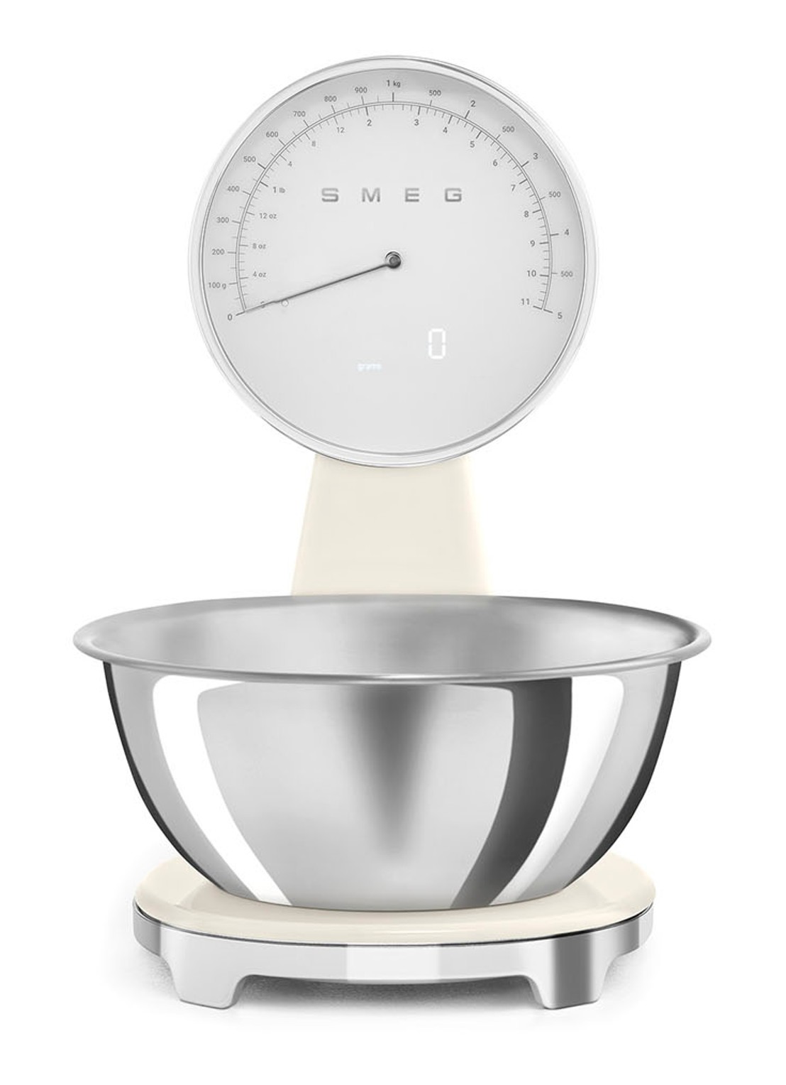 SMEG Digitale analoog keukenweegschaal - voorkant beige