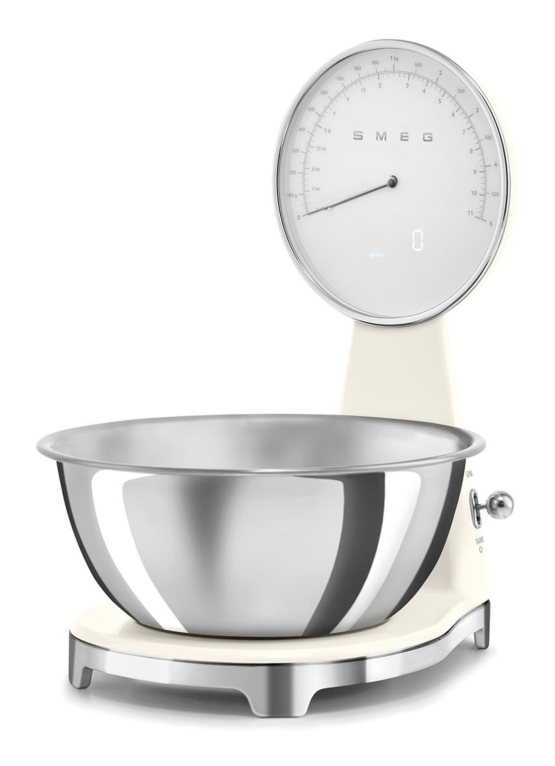 SMEG Digitale analoog keukenweegschaal - voorkant 2 beige