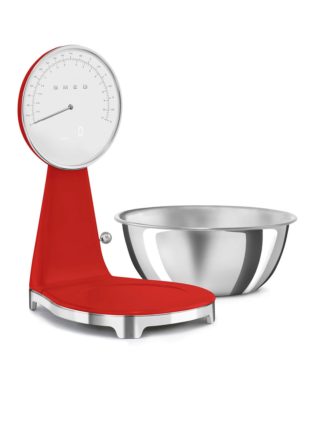 SMEG Digitale analoog keukenweegschaal - detail rood