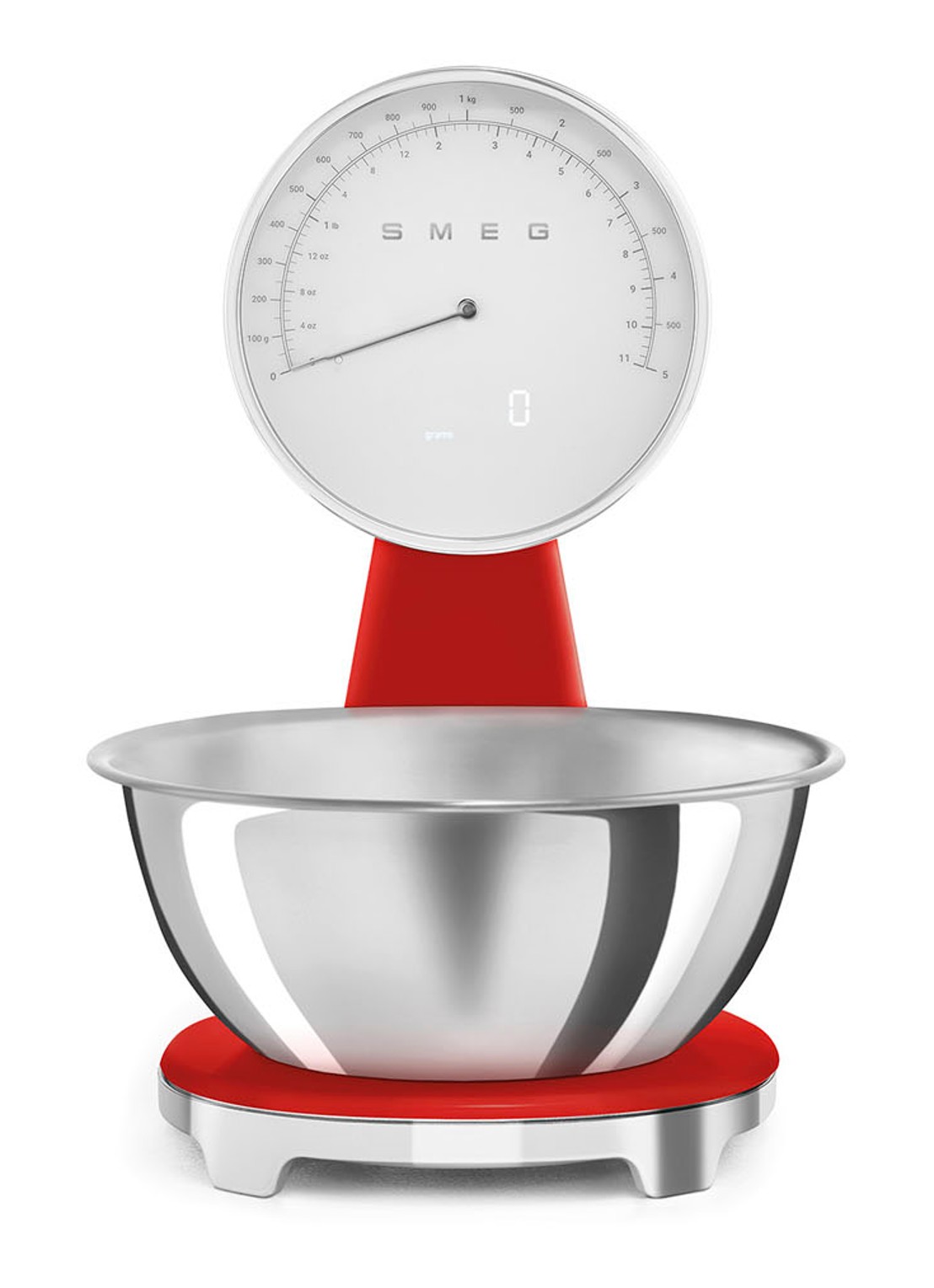 SMEG Digitale analoog keukenweegschaal - voorkant 4 rood