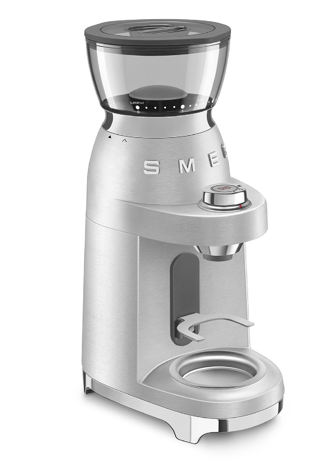 SMEG Mini Pro koffiemolen CGF02 - voorkant 2 zilver