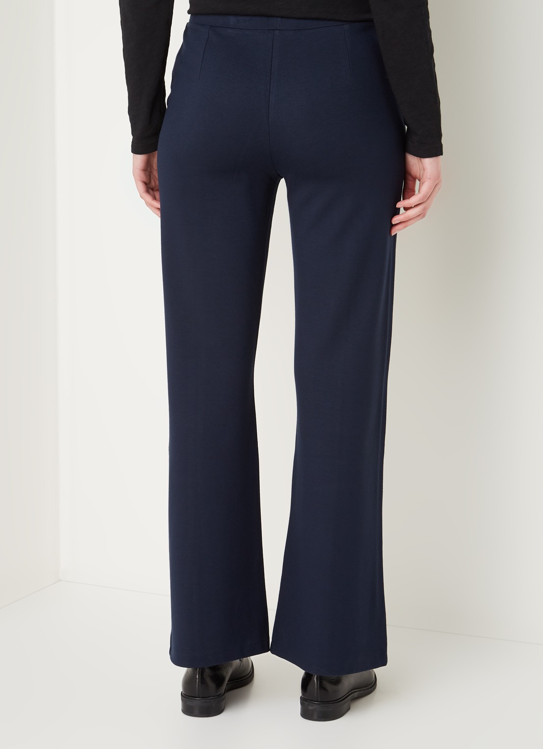 Smith & Soul High waist flared fit broek met splitten en steekzakken - achterkant donkerblauw
