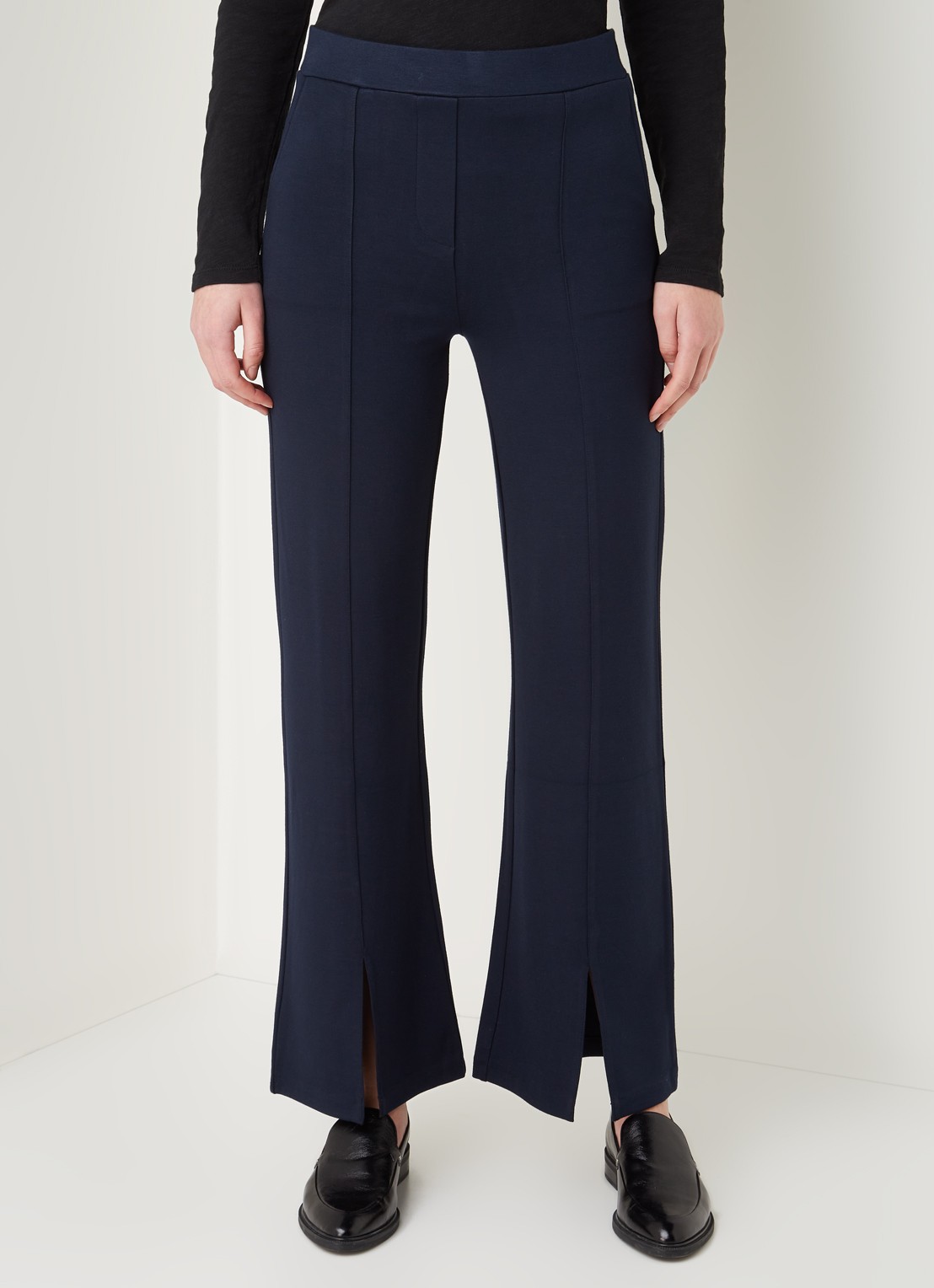 Smith & Soul High waist flared fit broek met splitten en steekzakken - detail 4 donkerblauw