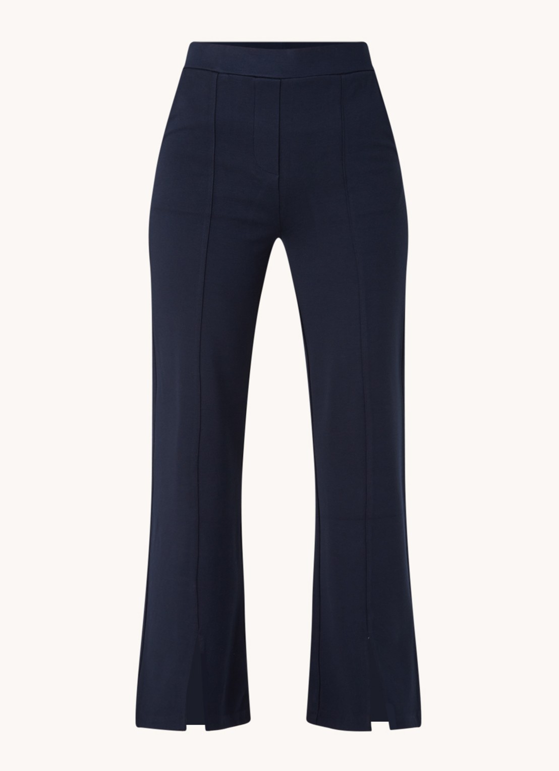 Smith & Soul High waist flared fit broek met splitten en steekzakken - voorkant 2 donkerblauw