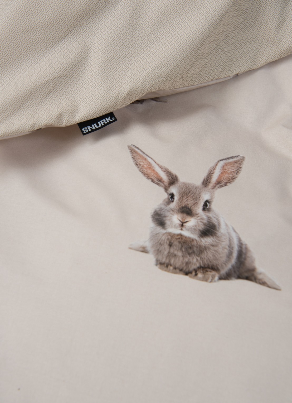 Snurk Bunny dekbedovertrekset van  katoen 160 TC - inclusief kussensloop - detail beige