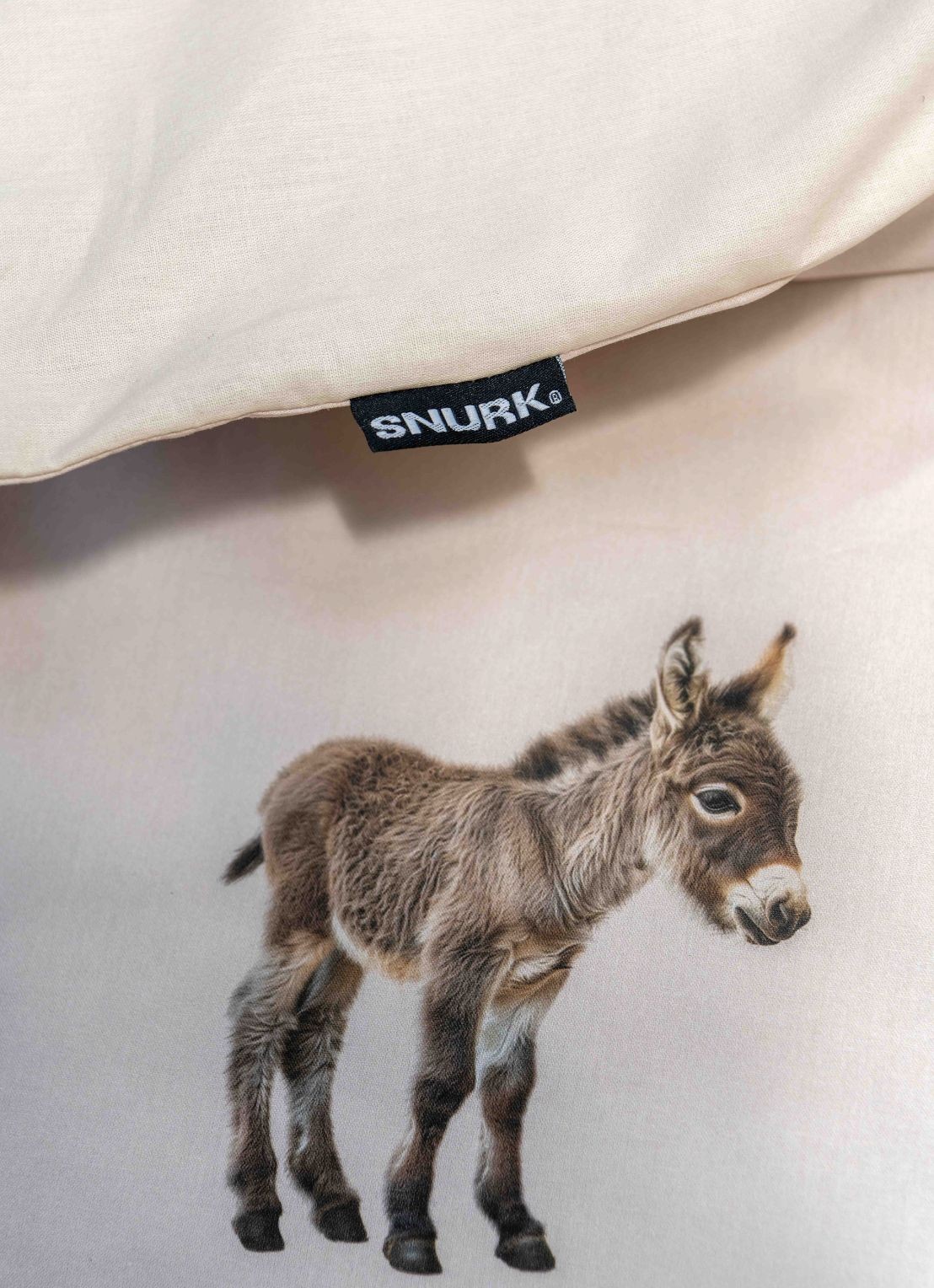 Snurk Donkey dekbedovertrekset van katoen 160 TC - inclusief kussenslopen - detail 3 beige