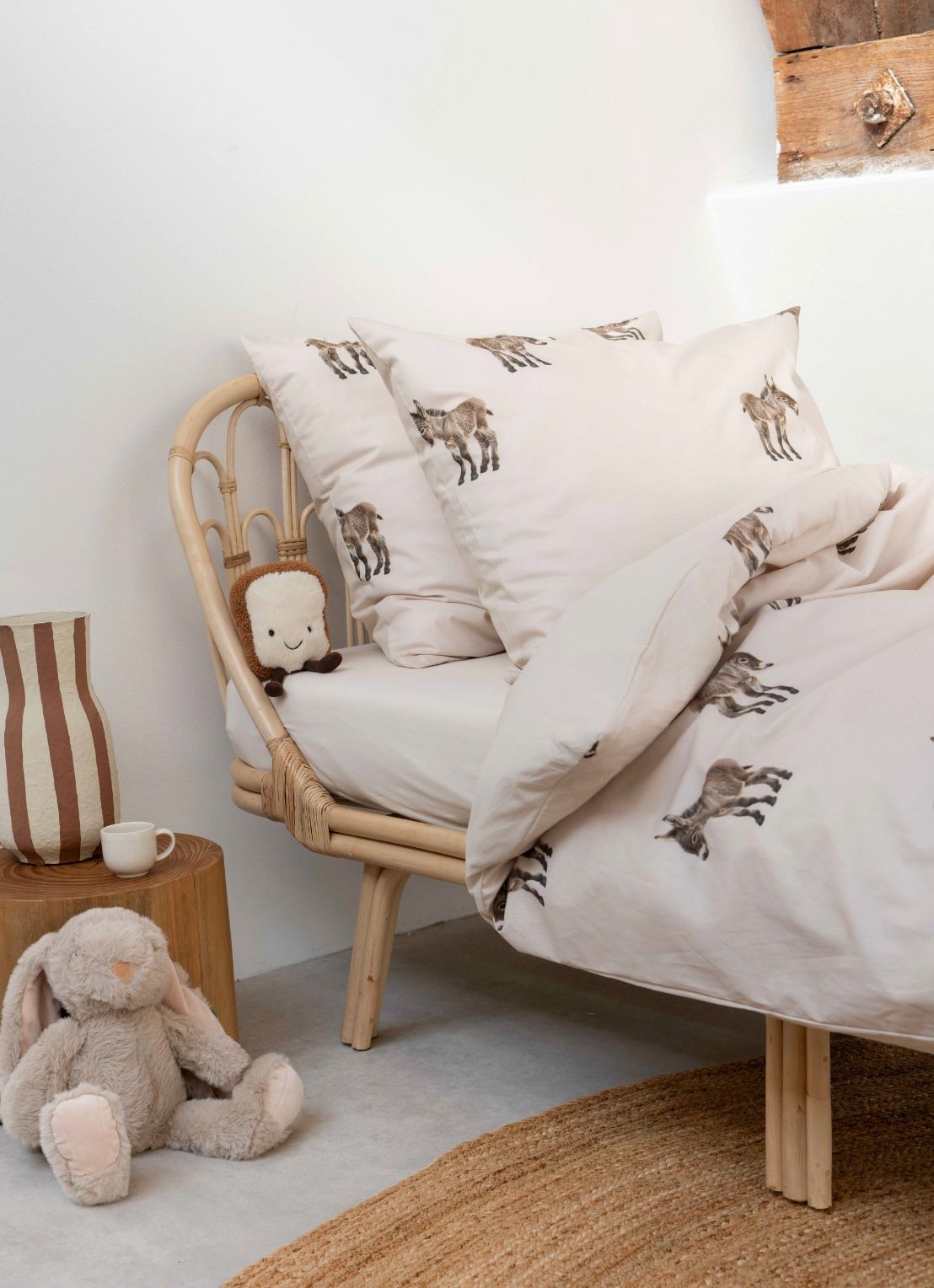 Snurk Donkey dekbedovertrekset van katoen 160 TC - inclusief kussenslopen - detail 4 beige