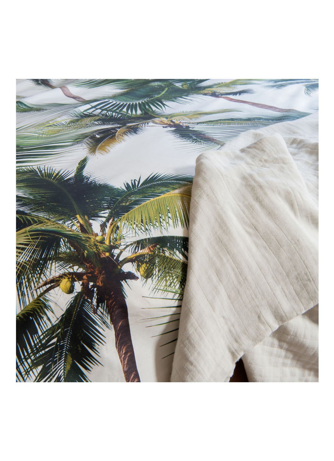 Snurk Palm Beach  katoenen dekbedovertrekset 160TC - inclusief kussenslopen - detail 5 wit