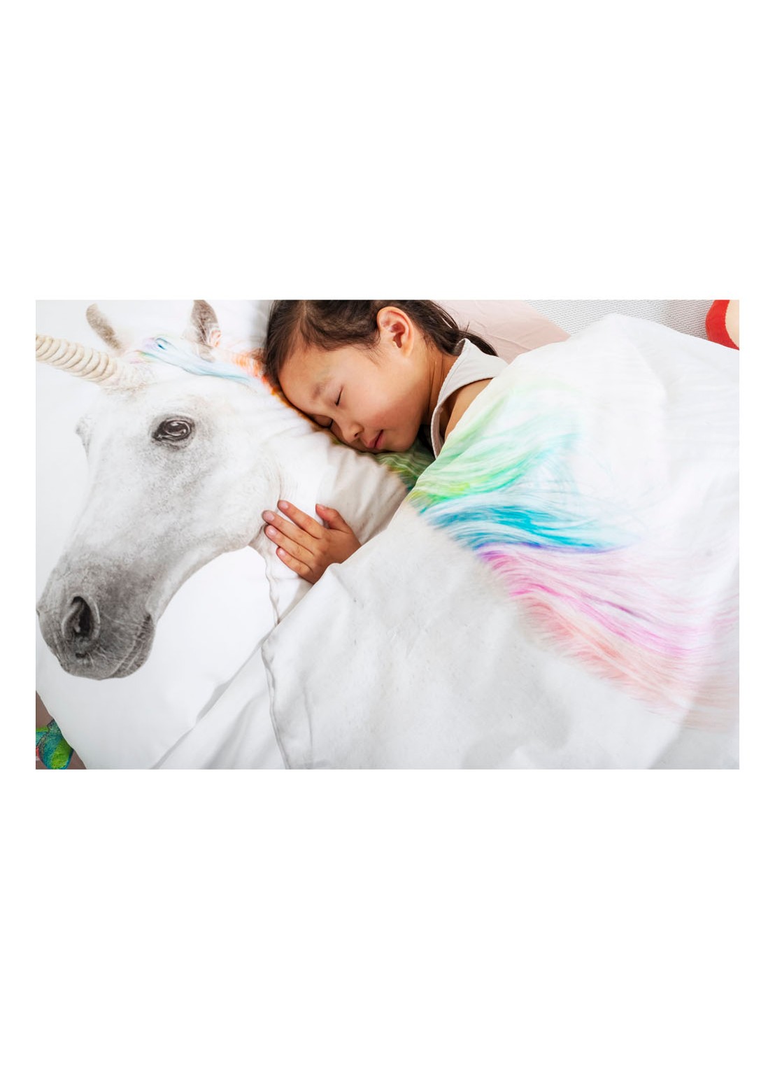 Snurk Unicorn katoenen kinderdekbedovertrekset 160TC - inclusief kussenslopen - detail 3 wit