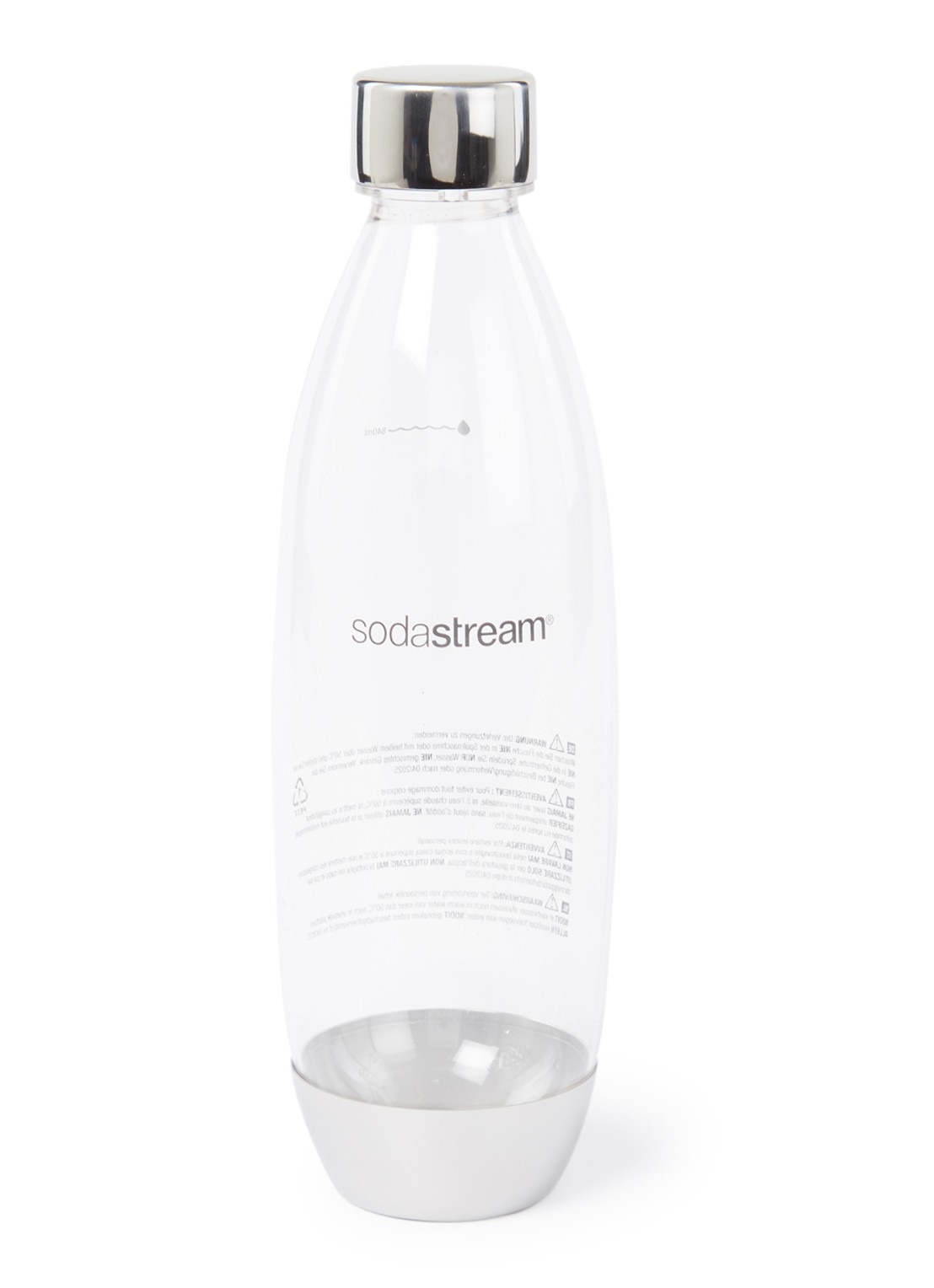 SodaStream Metal Fuse Bottle vulfles voor bruiswater 1 liter - voorkant zilver