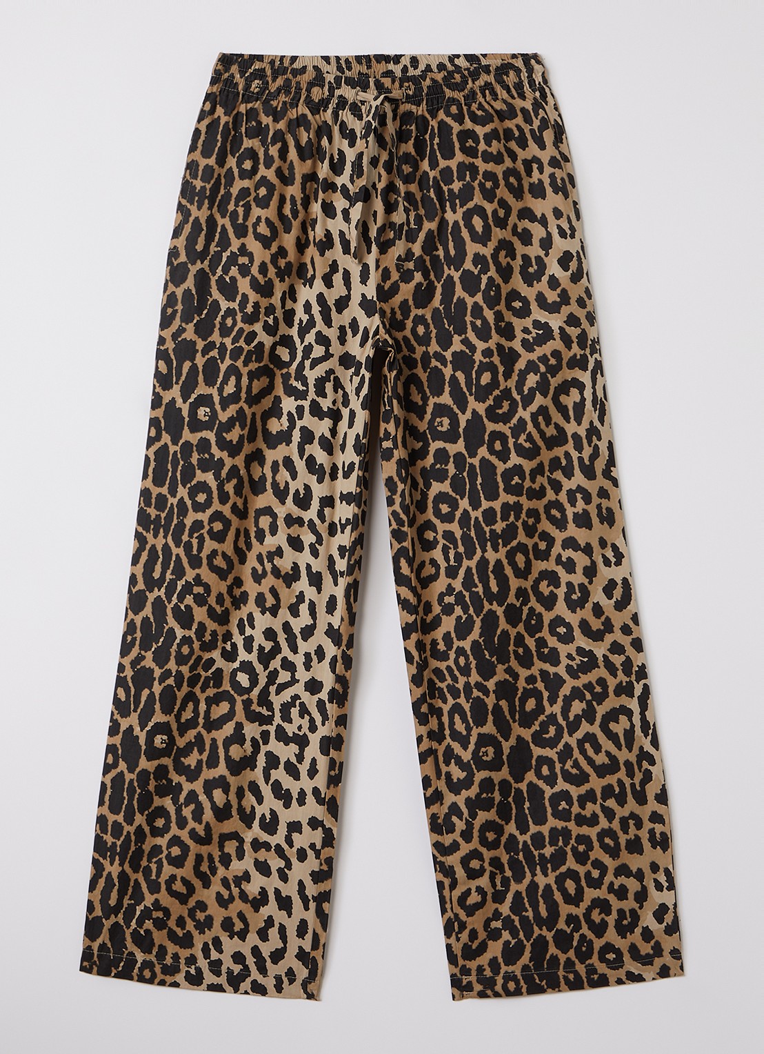 Sofie Schnoor Abigaile straight fit broek met panterprint  - voorkant bruin