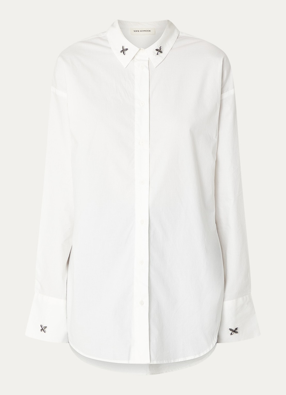 Sofie Schnoor Adalene blouse met kraag - voorkant 3 gebroken wit