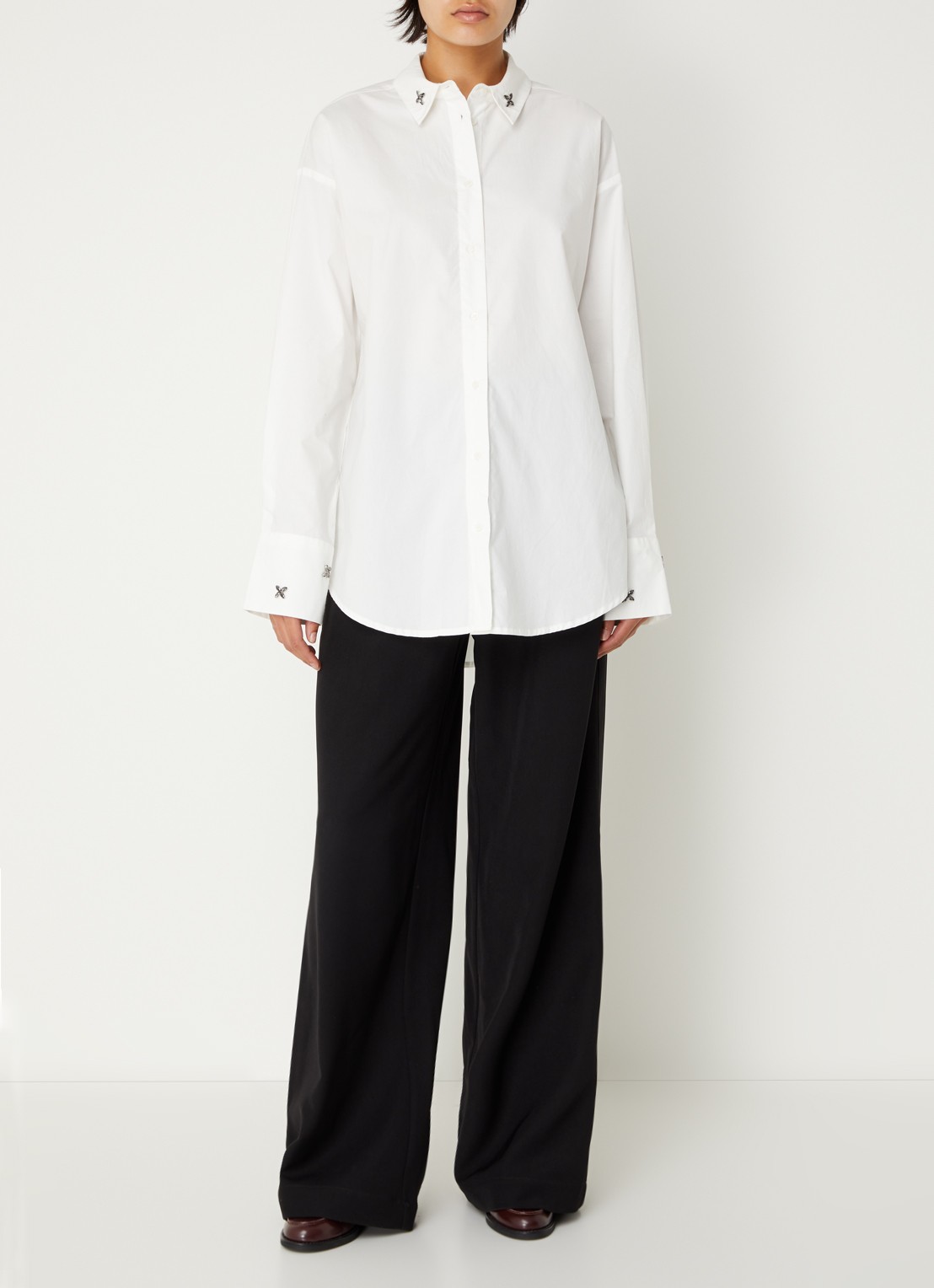 Sofie Schnoor Adalene blouse met kraag - voorkant 4 gebroken wit