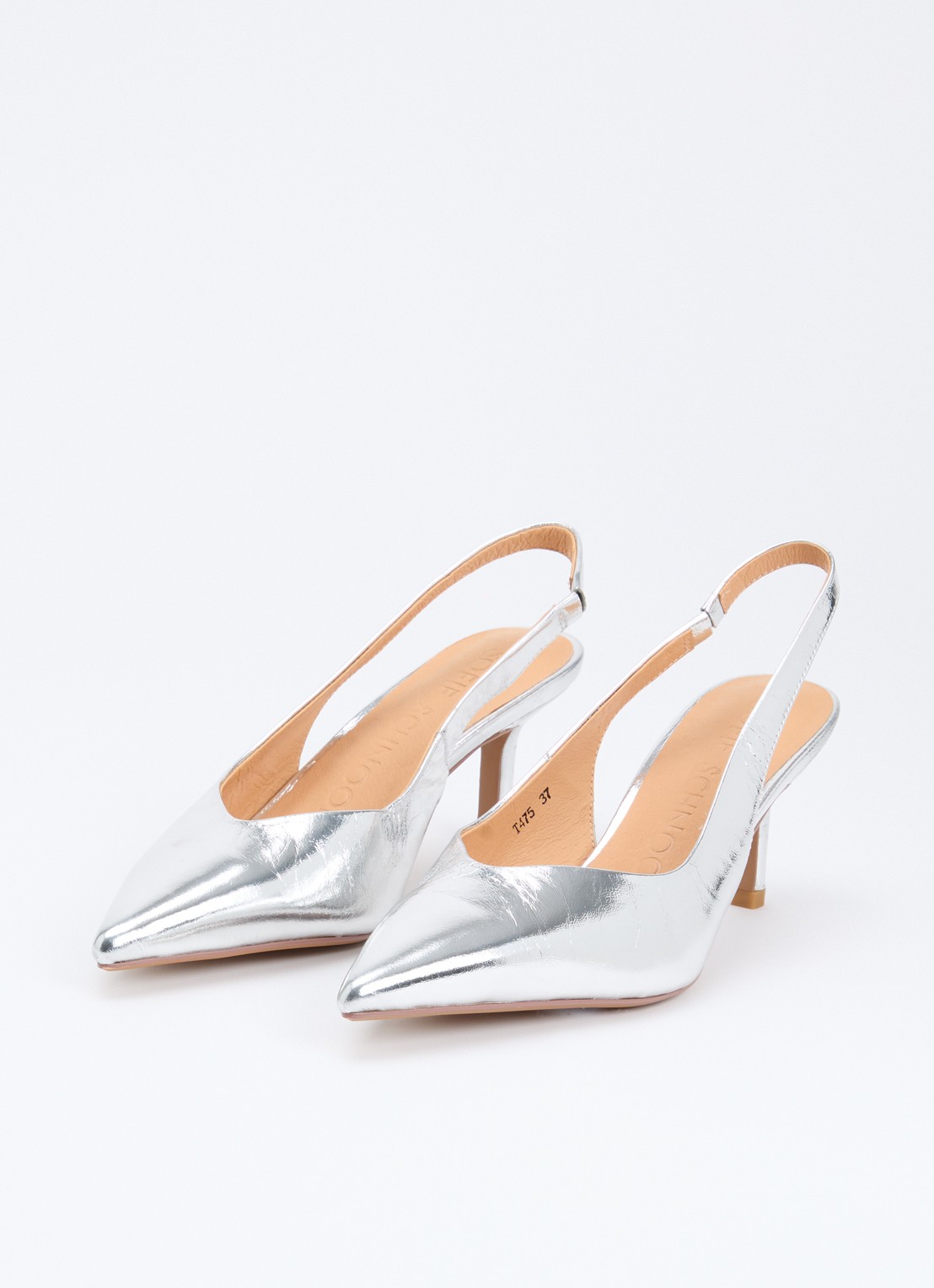 Sofie Schnoor Adelesw slingback van leer met metallic finish - detail 3 zilver