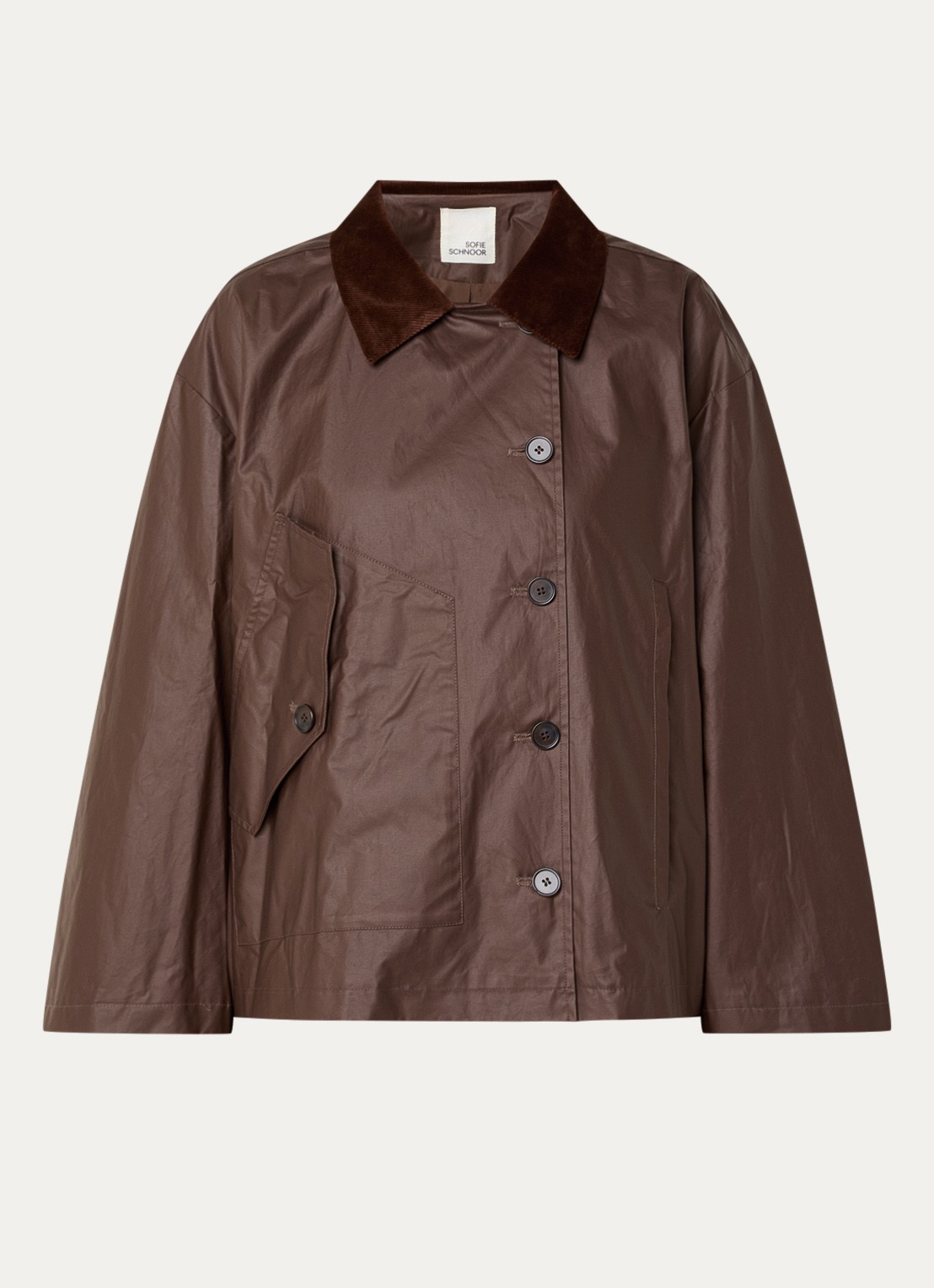 Sofie Schnoor Agatha jack met details van corduroy - voorkant 2 donkerbruin