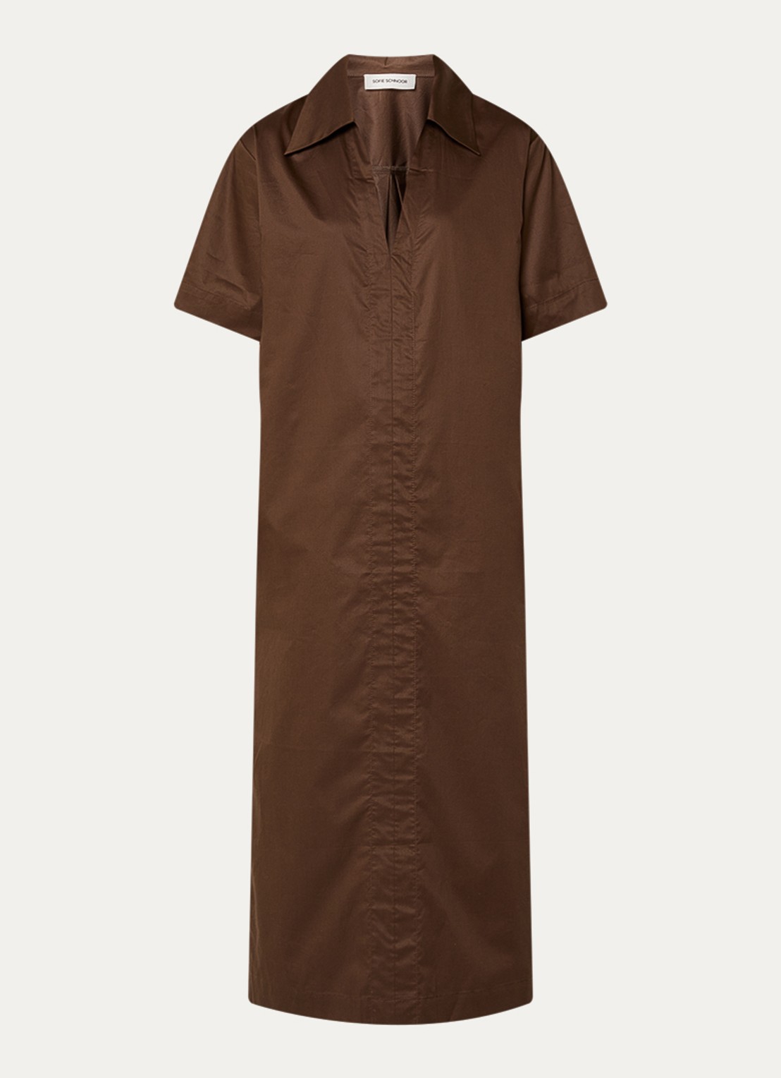 Sofie Schnoor Asanasw maxi tuniekjurk  met V-hals - voorkant 2 donkerbruin