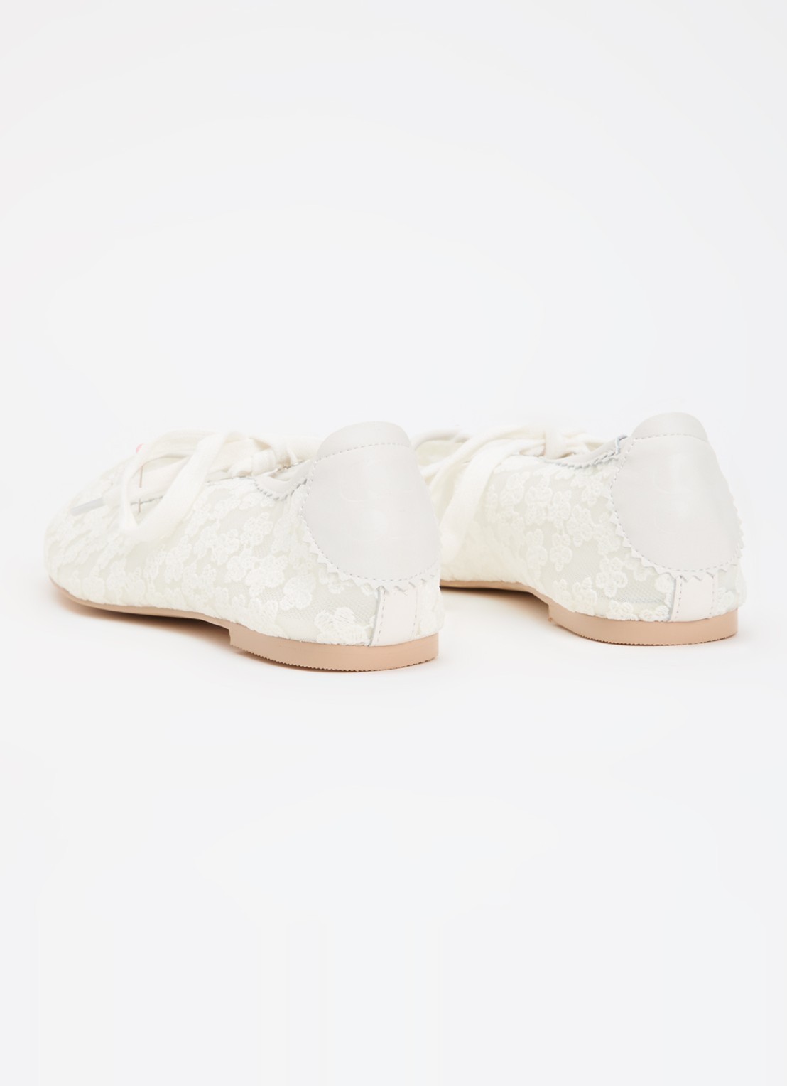 Sofie Schnoor Ballerina met leren details - achterkant gebroken wit