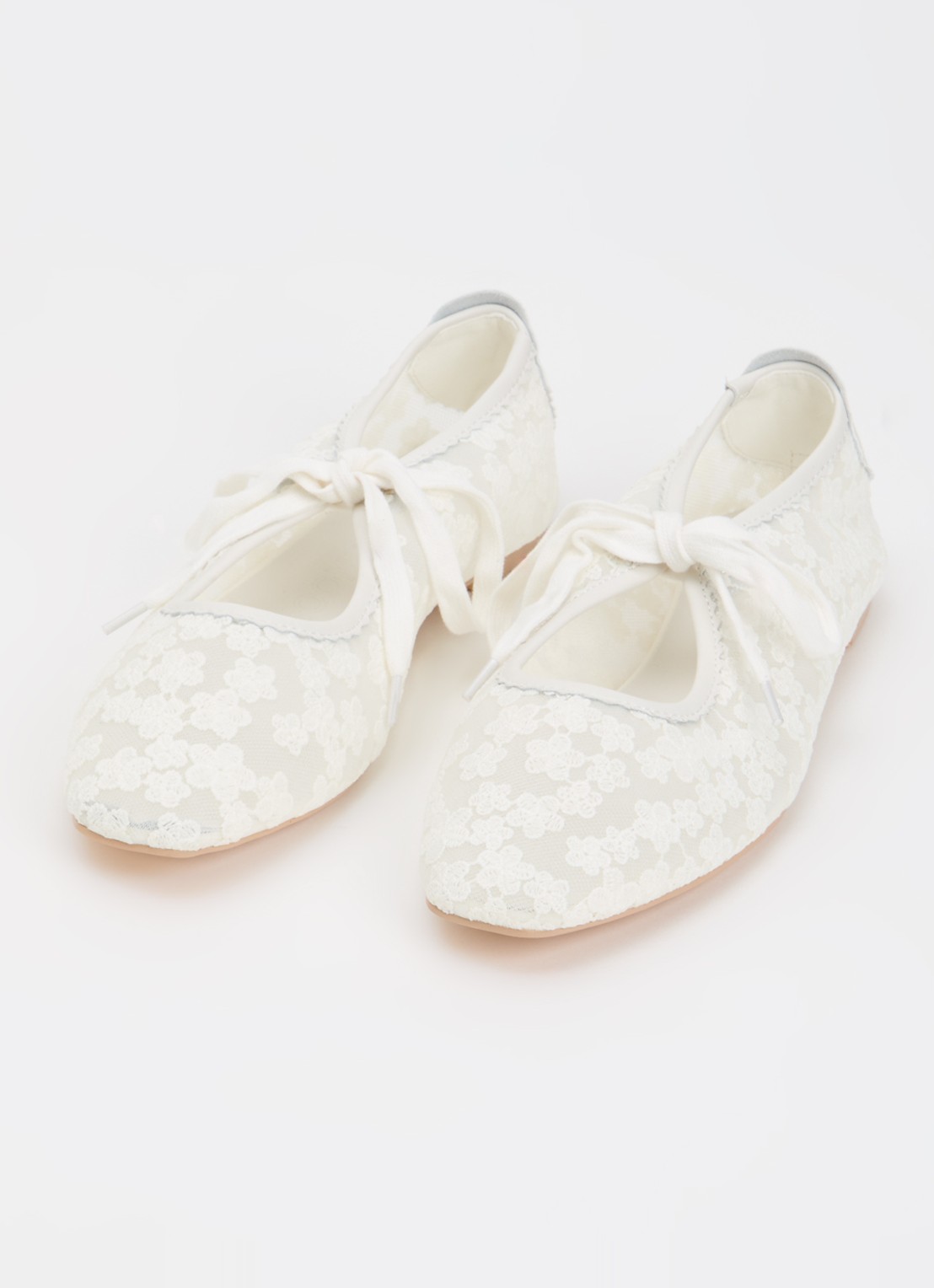 Sofie Schnoor Ballerina met leren details - detail 3 gebroken wit