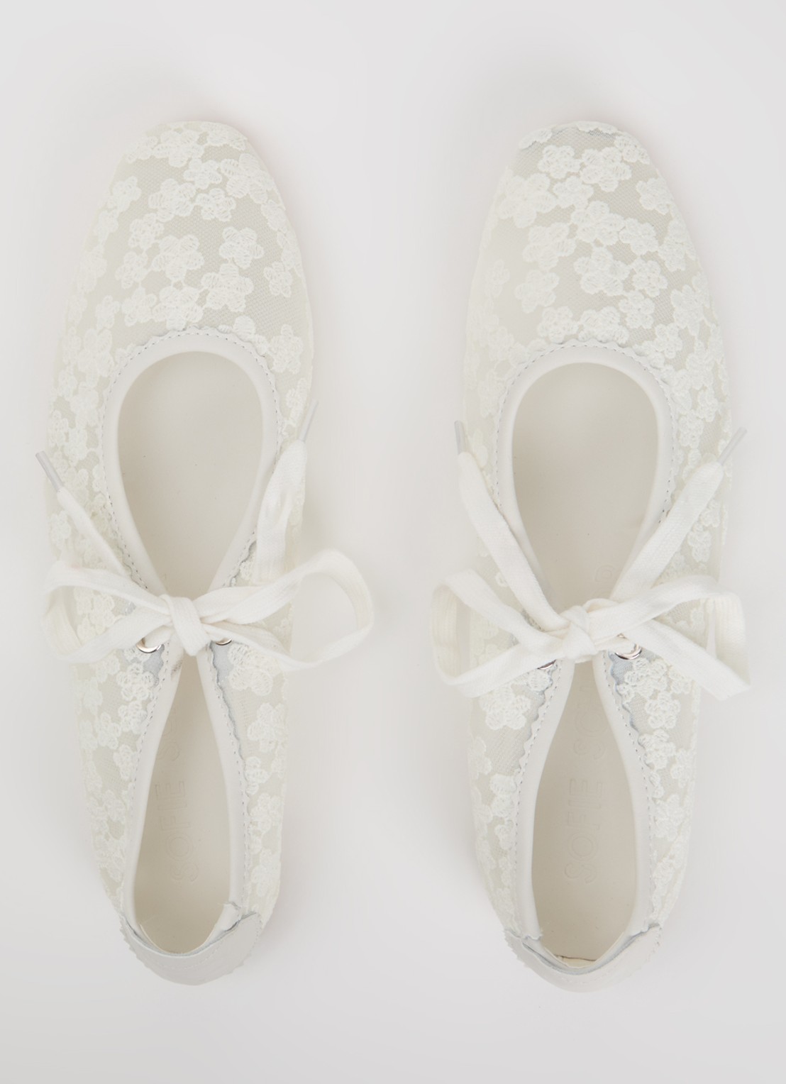 Sofie Schnoor Ballerina met leren details - detail 4 gebroken wit