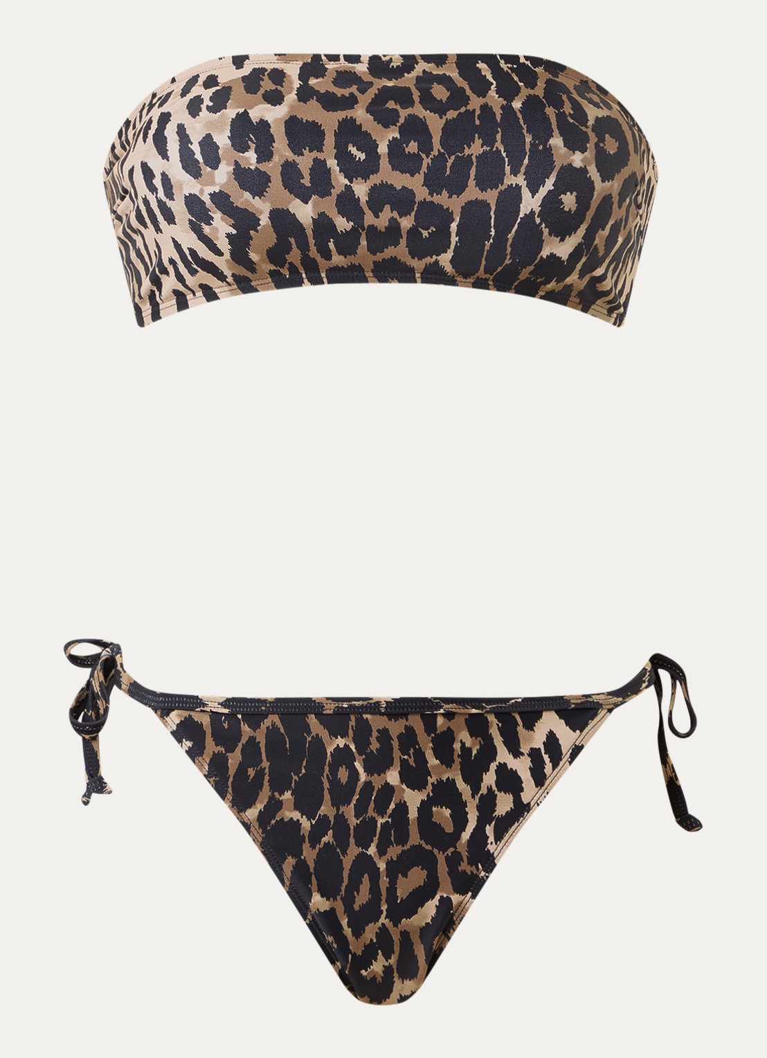 Sofie Schnoor Bandeau bikiniset met panterprint - voorkant lichtbruin