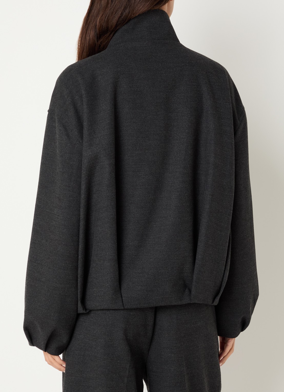 Sofie Schnoor Becky sweatvest met opstaande kraag - achterkant 4 donkergrijs