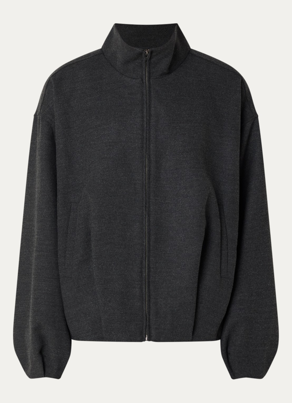 Sofie Schnoor Becky sweatvest met opstaande kraag - voorkant donkergrijs