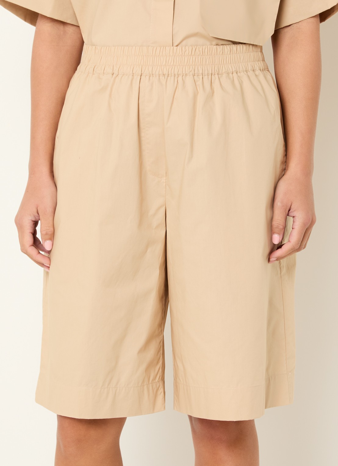 Sofie Schnoor Blairsw high waist wide fit culotte met steekzakken - detail 2 camel