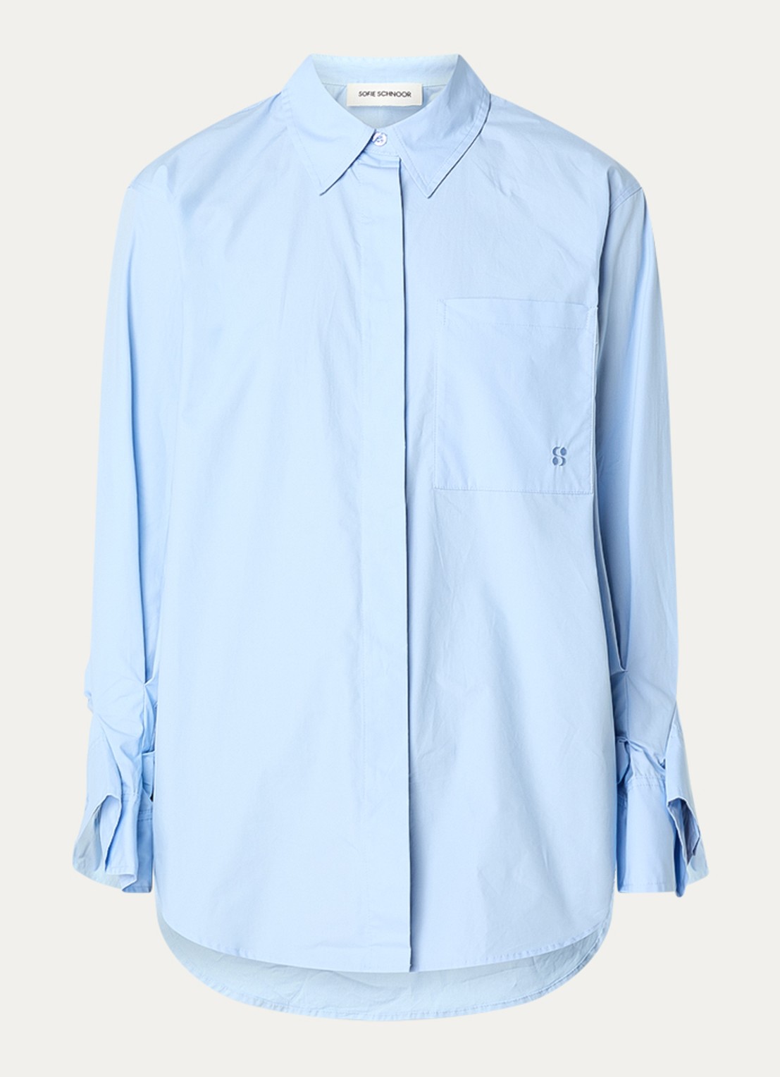 Sofie Schnoor Blouse met borstzak  - voorkant 3 staalblauw