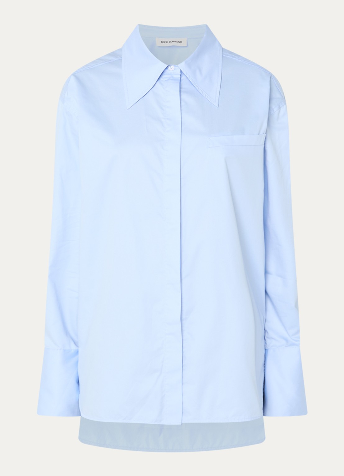 Sofie Schnoor Blouse met borstzak - voorkant lichtblauw