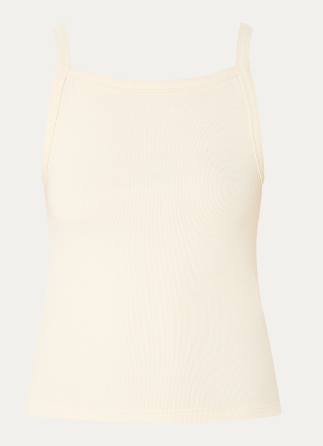 Sofie Schnoor Breesw ribgebreide tanktop met logoborduring - voorkant 3 ivoor