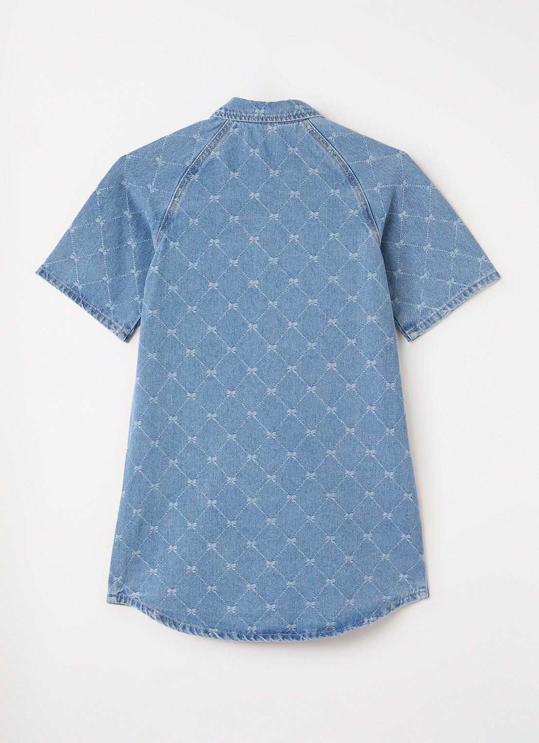 Sofie Schnoor Denim blousejurk met print - voorkant 2 blauw