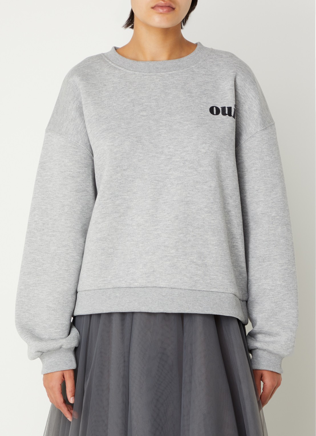 Sofie Schnoor Eli sweater met front- en backprint - achterkant 3 grijsmele