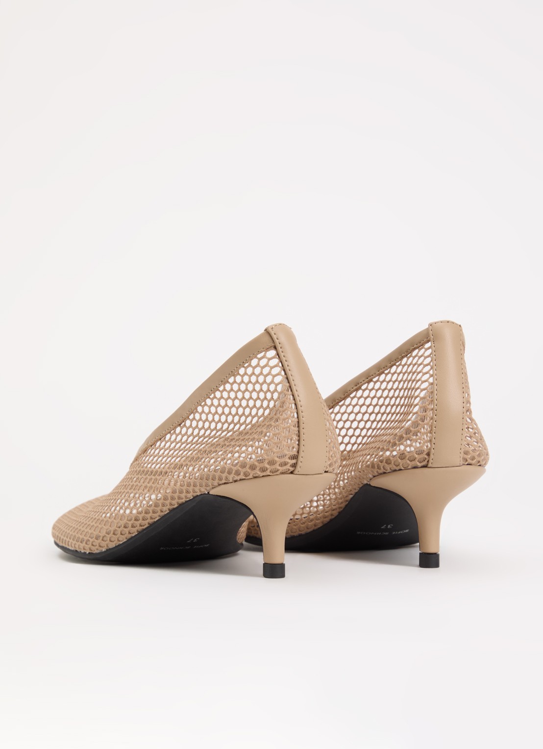 Sofie Schnoor Ellesw pump van leer met mesh - achterkant creme