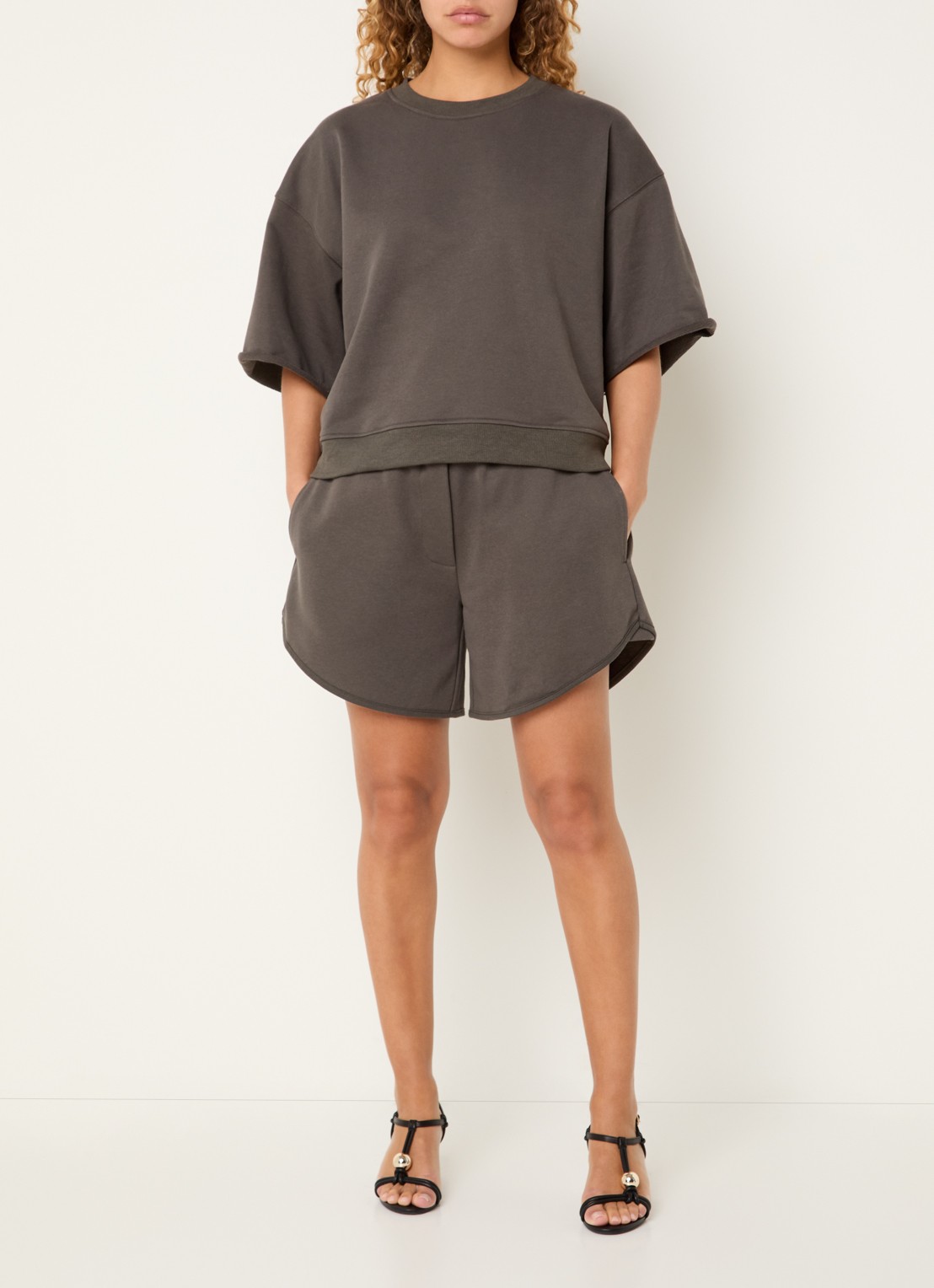 Sofie Schnoor Eloisesw sweater met 3D logoprint - voorkant 3 donkergrijs
