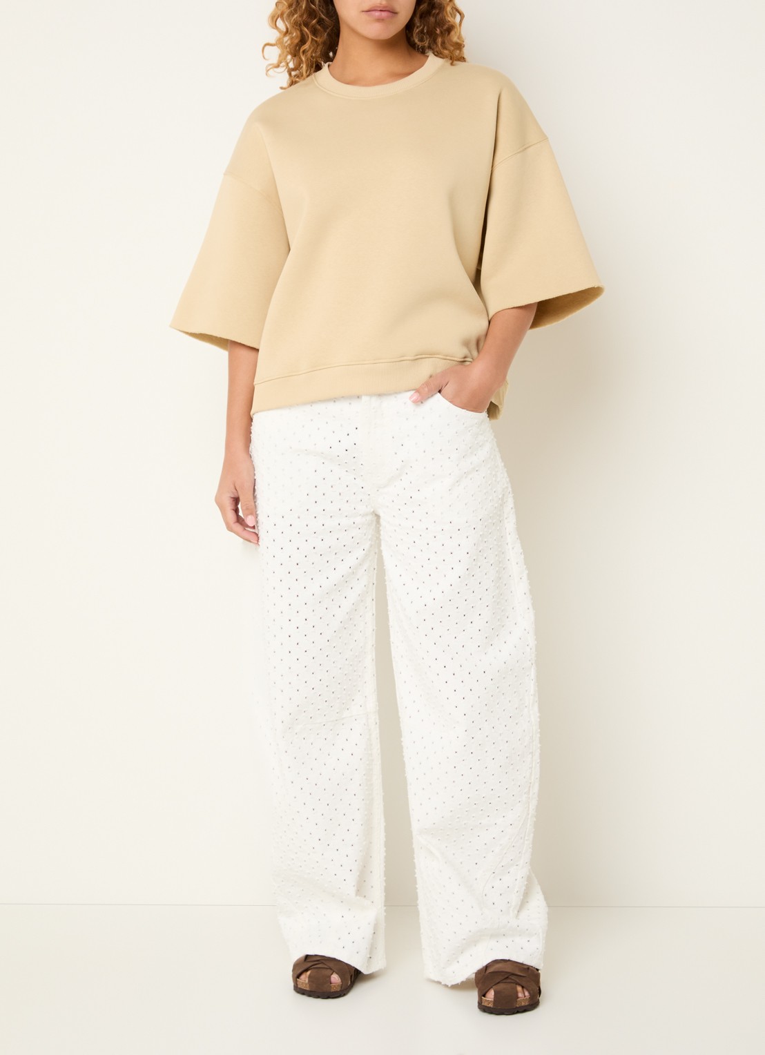 Sofie Schnoor Eloisesw sweater met print - voorkant 2 creme