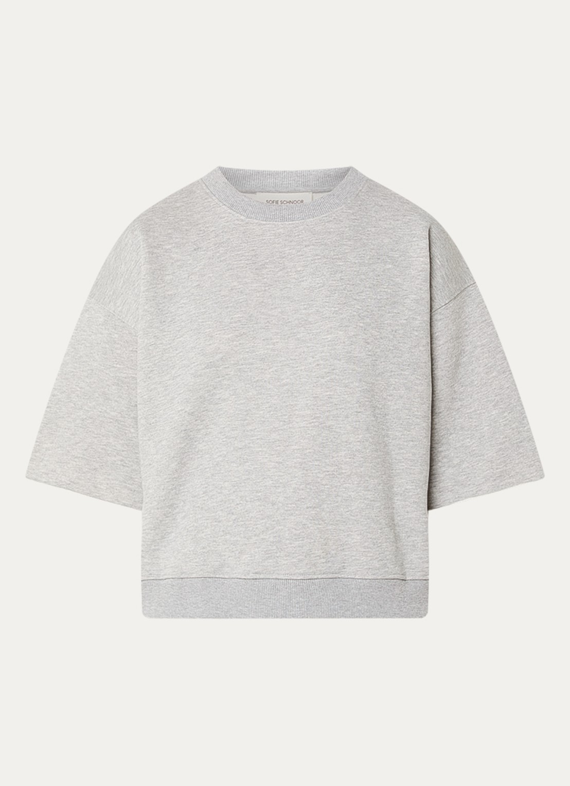 Sofie Schnoor EloiseSY sweater met front- en backprint - voorkant lichtgrijs