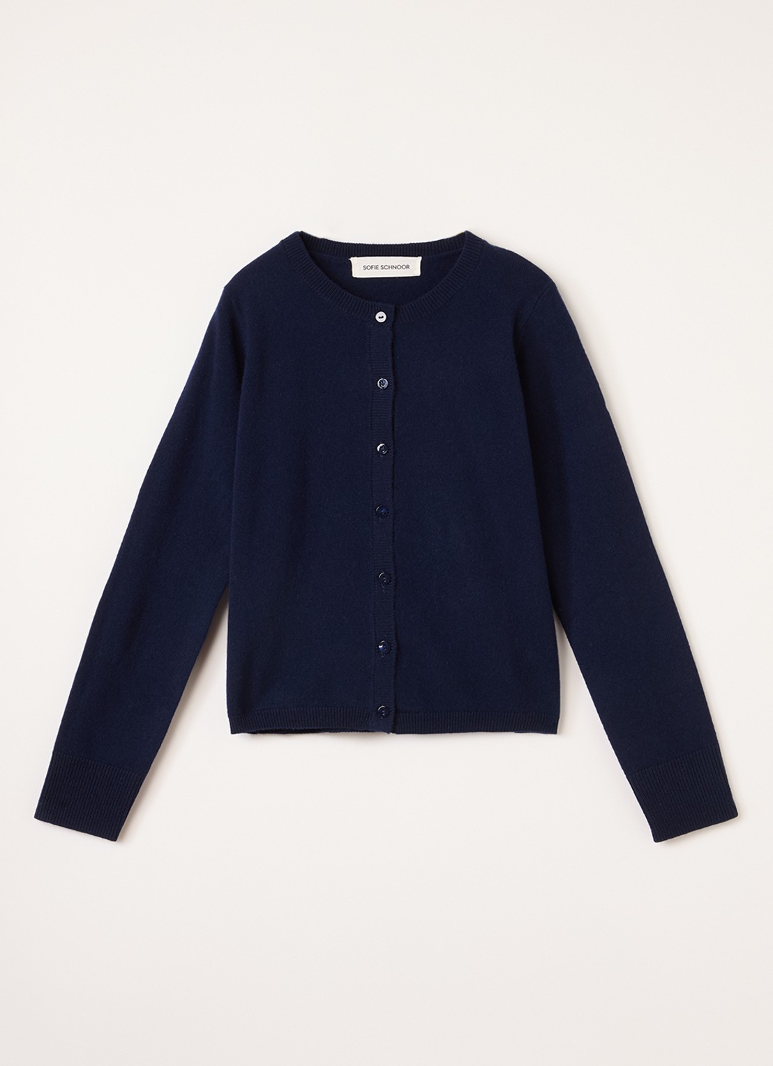 Sofie Schnoor Fijngebreid vest van wol - voorkant 2 donkerblauw